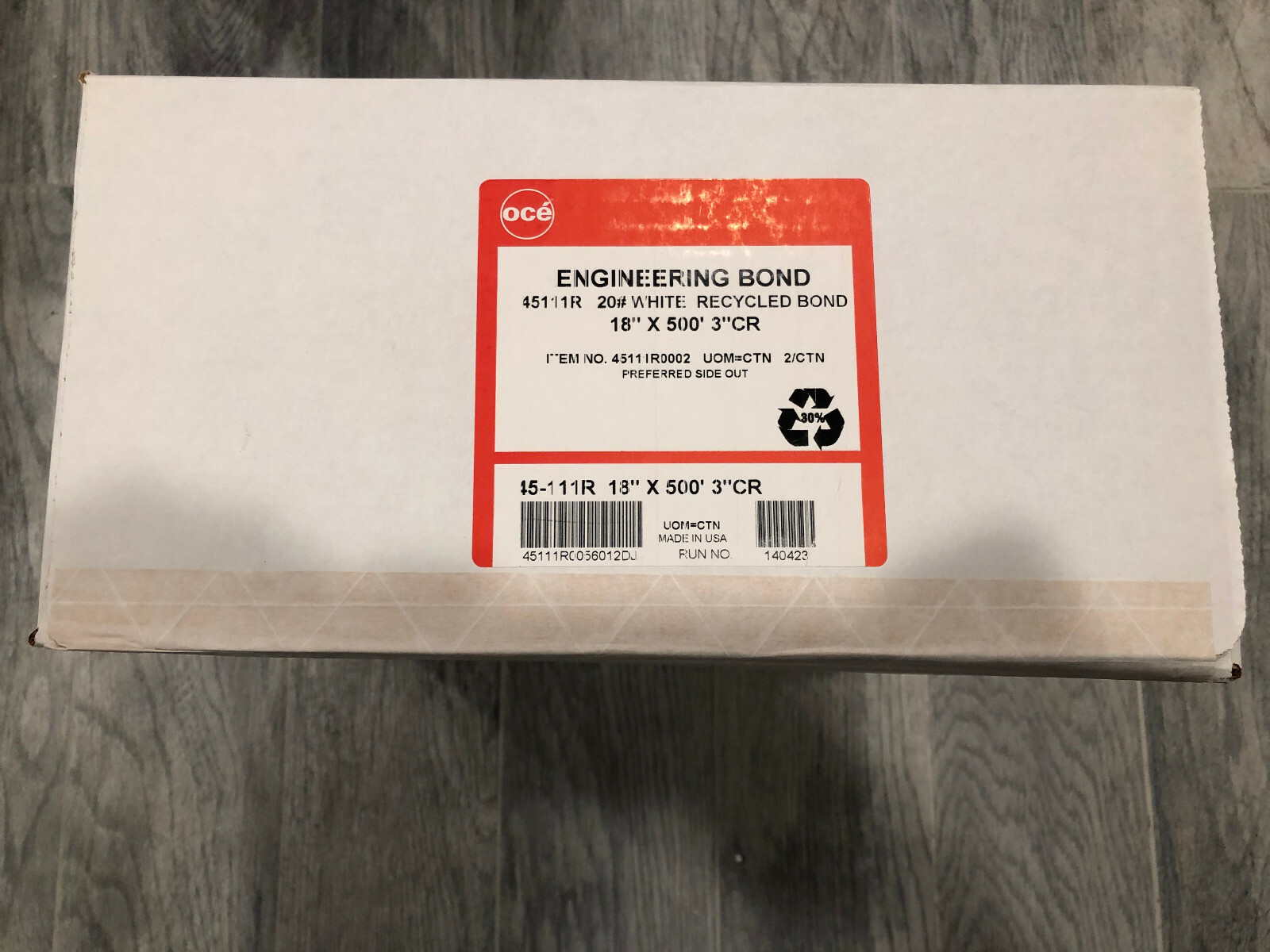 2 Rolls 18" X 500' Genuine OEM Oce 45-111 R Engineering Bond Copier Paper Rolls