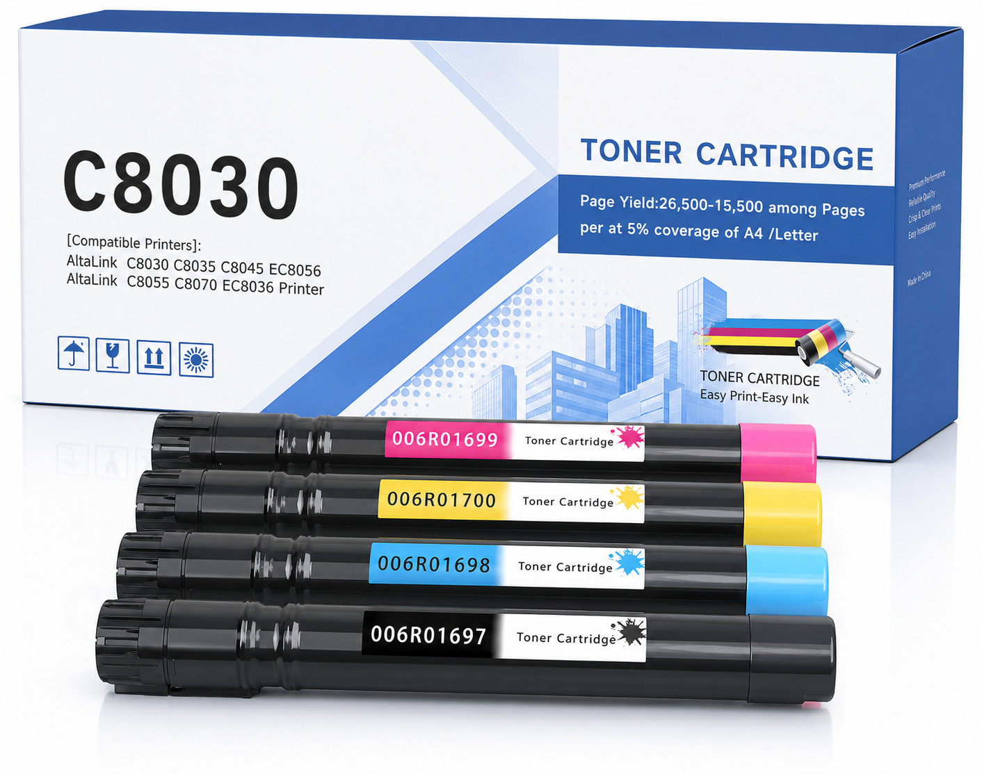 4PK C8030 Toner Cartridge Replacement for Altalink C8030 C8035 C8045  Printer