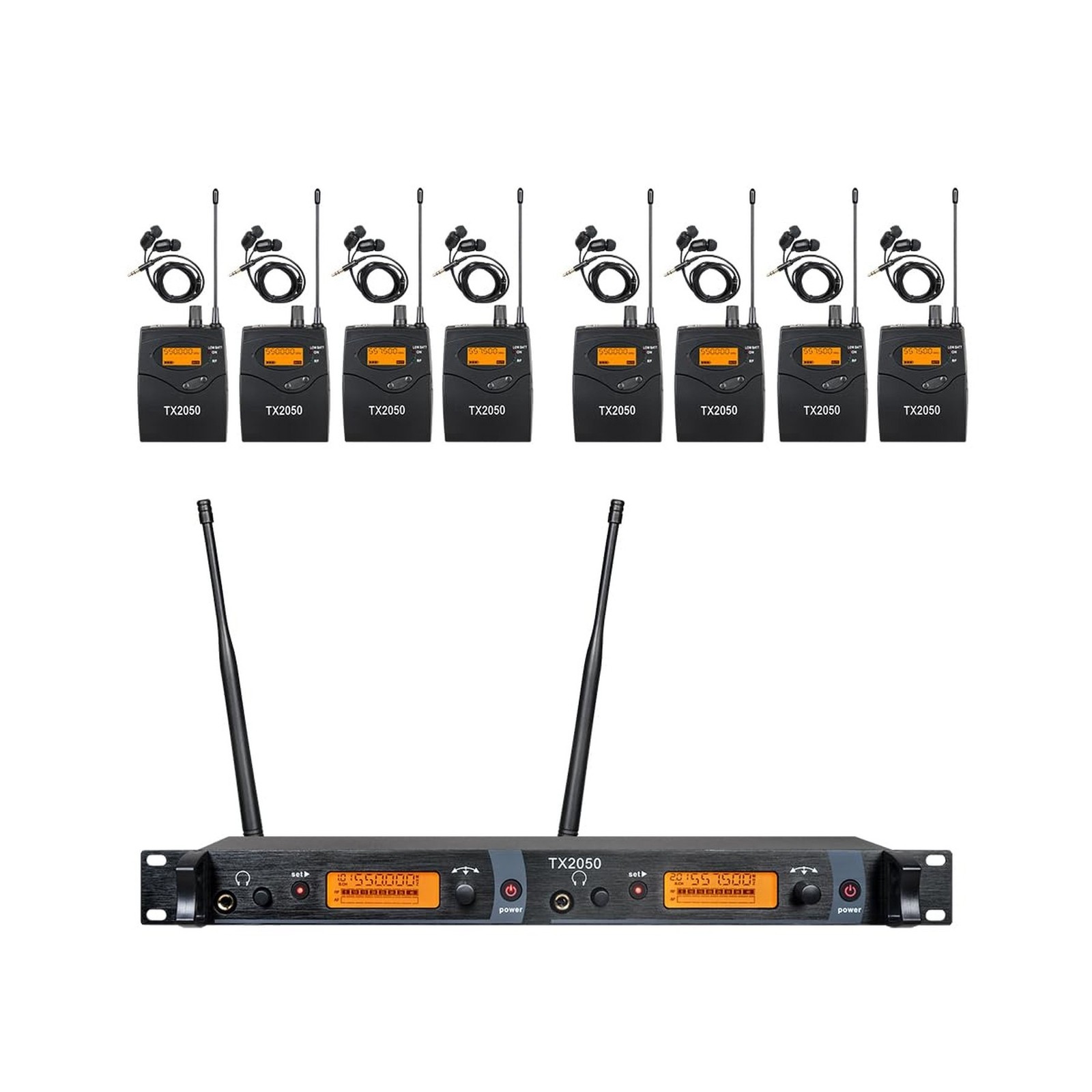 OPQRST 8 Bodypacks Wireless in Ear Monitor System 2 Channel Recording Headpho...