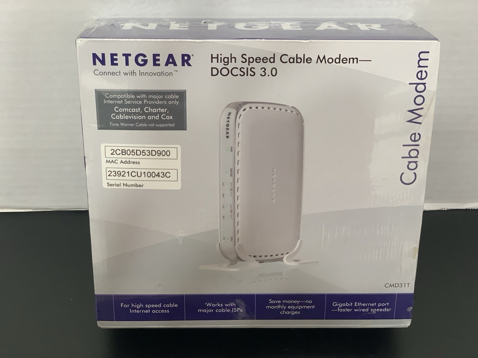 Netgear CMD31T High-Speed Cable Modem DOCSIS 3.0 Brand New