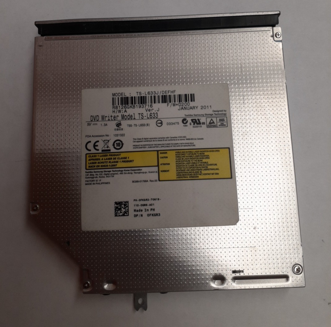 Dell 0FKGR3 FKGR3 TS-L633J/DEFHF SATA DVD Writer Optical Drive Silver Bazel