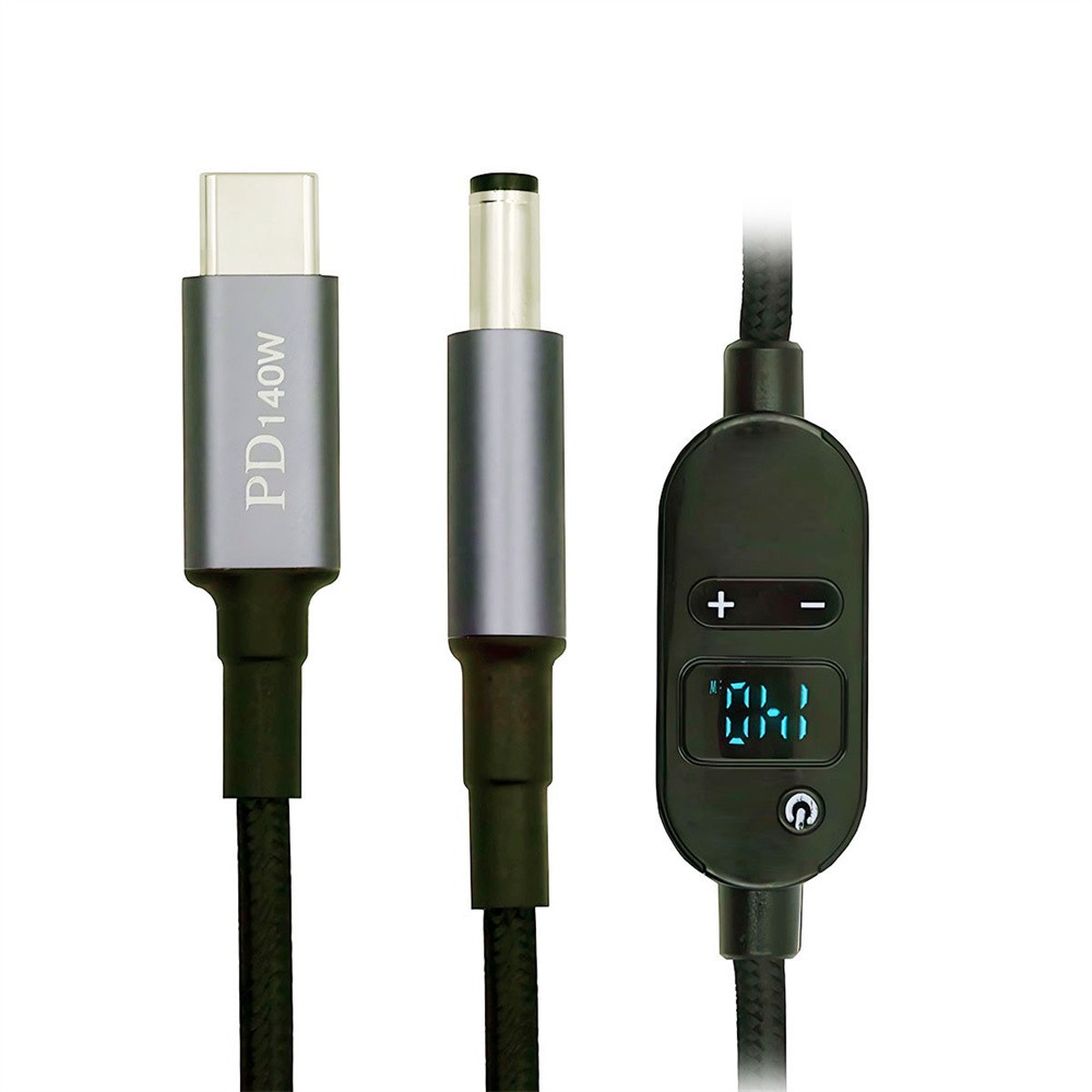 CY USB-C Type C Input to 20V 15V 12V 9V 5V DC 5.5*2.5mm Output Power LED Display