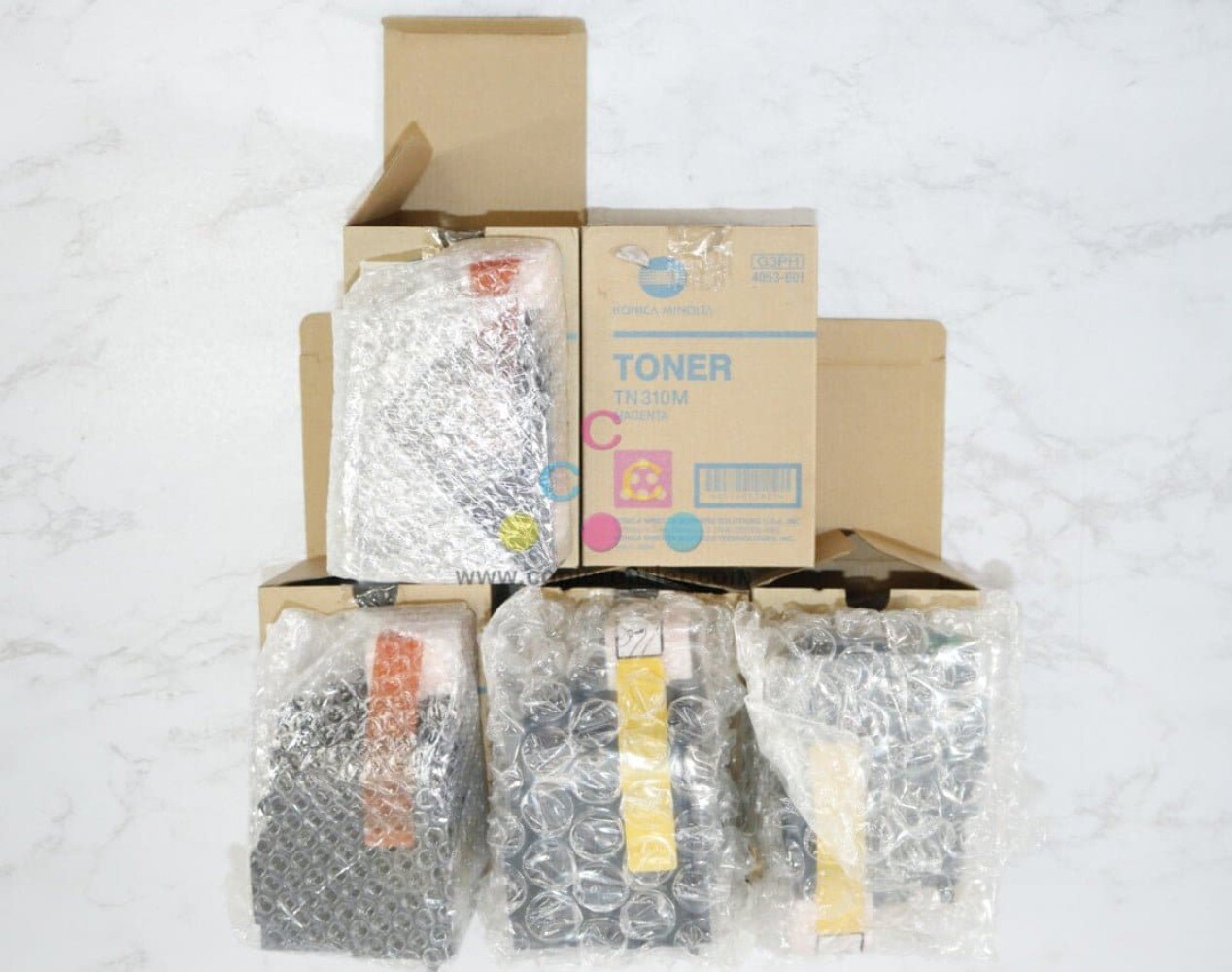5 Open OEM Konica Minolta C350,C351,C450,CF2203 CMMYY Toners TN310C,TN310M,TN310