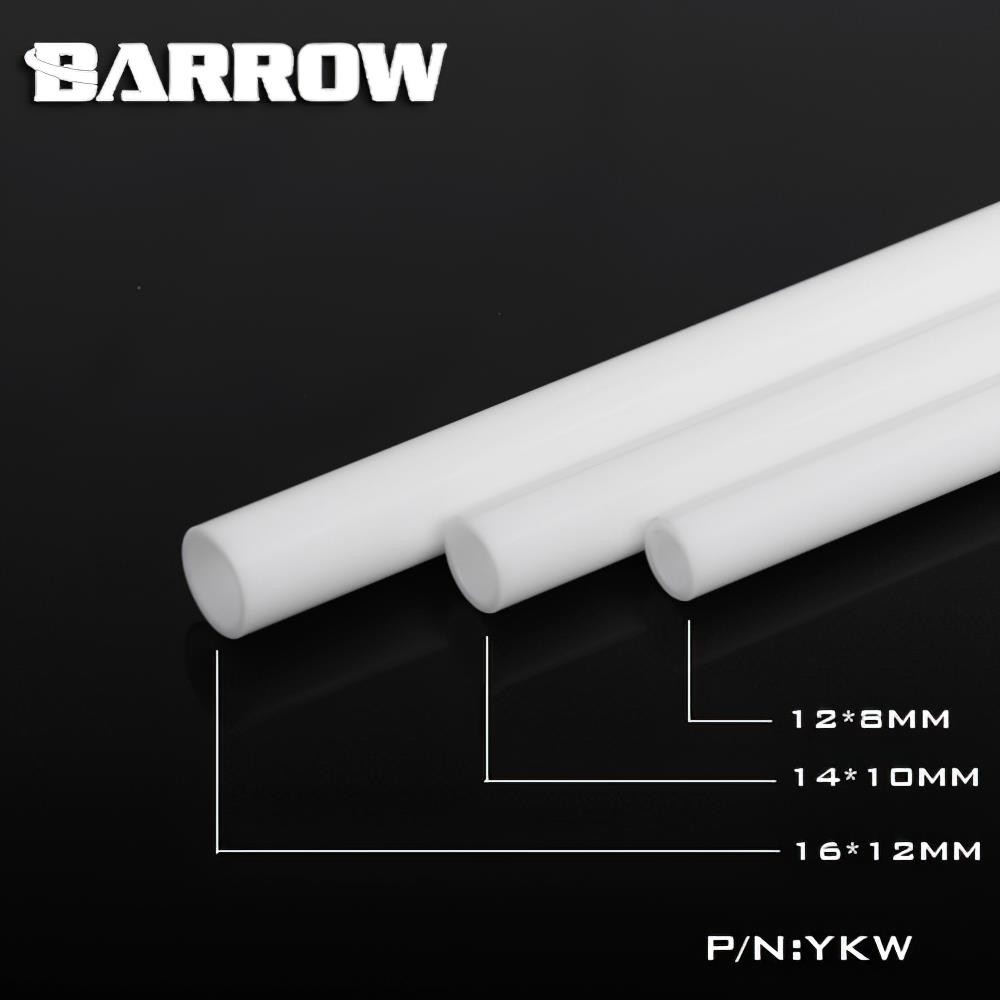 Barrow Acrylic White Rigid Tube Set 12/8mm 500mm 4pcs YKW12-8