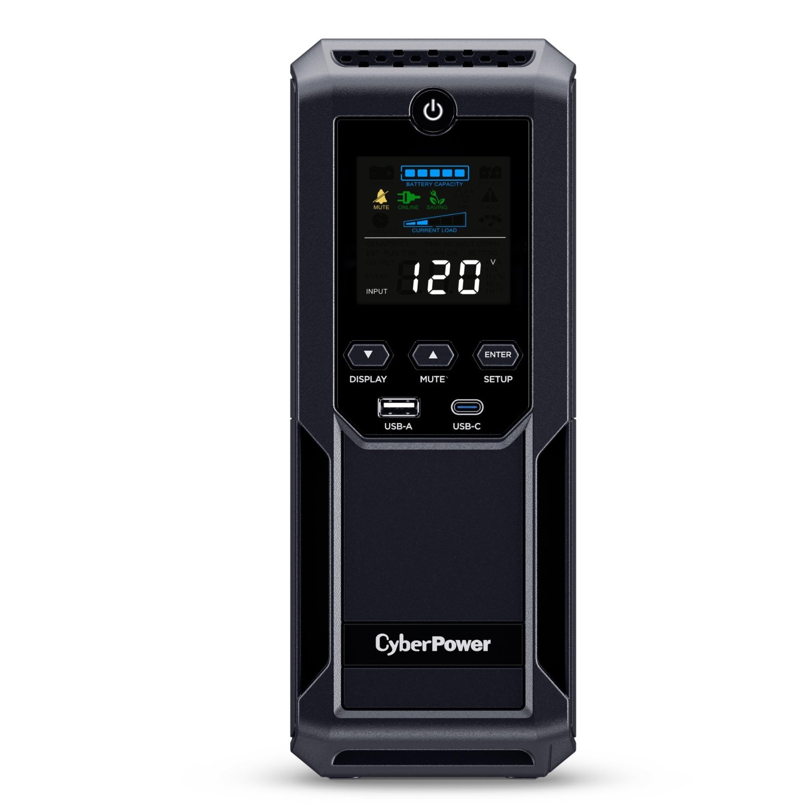 Battery Backup UPS 1500VA/900W 12 Outlets 2 USB AVR CyberPower CP1500AVRLCD3