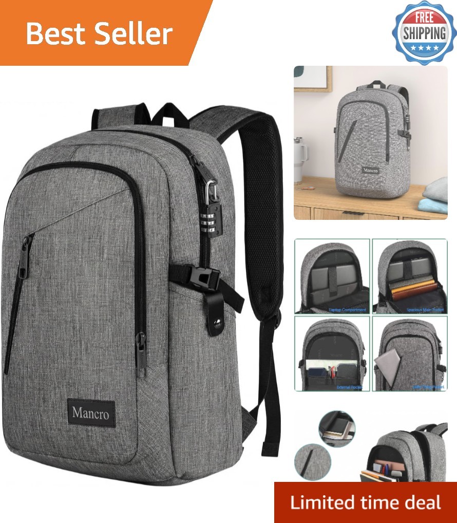 Lightweight 17.3 Inch Laptop Backpack with Organizer Pockets for Men & Women
