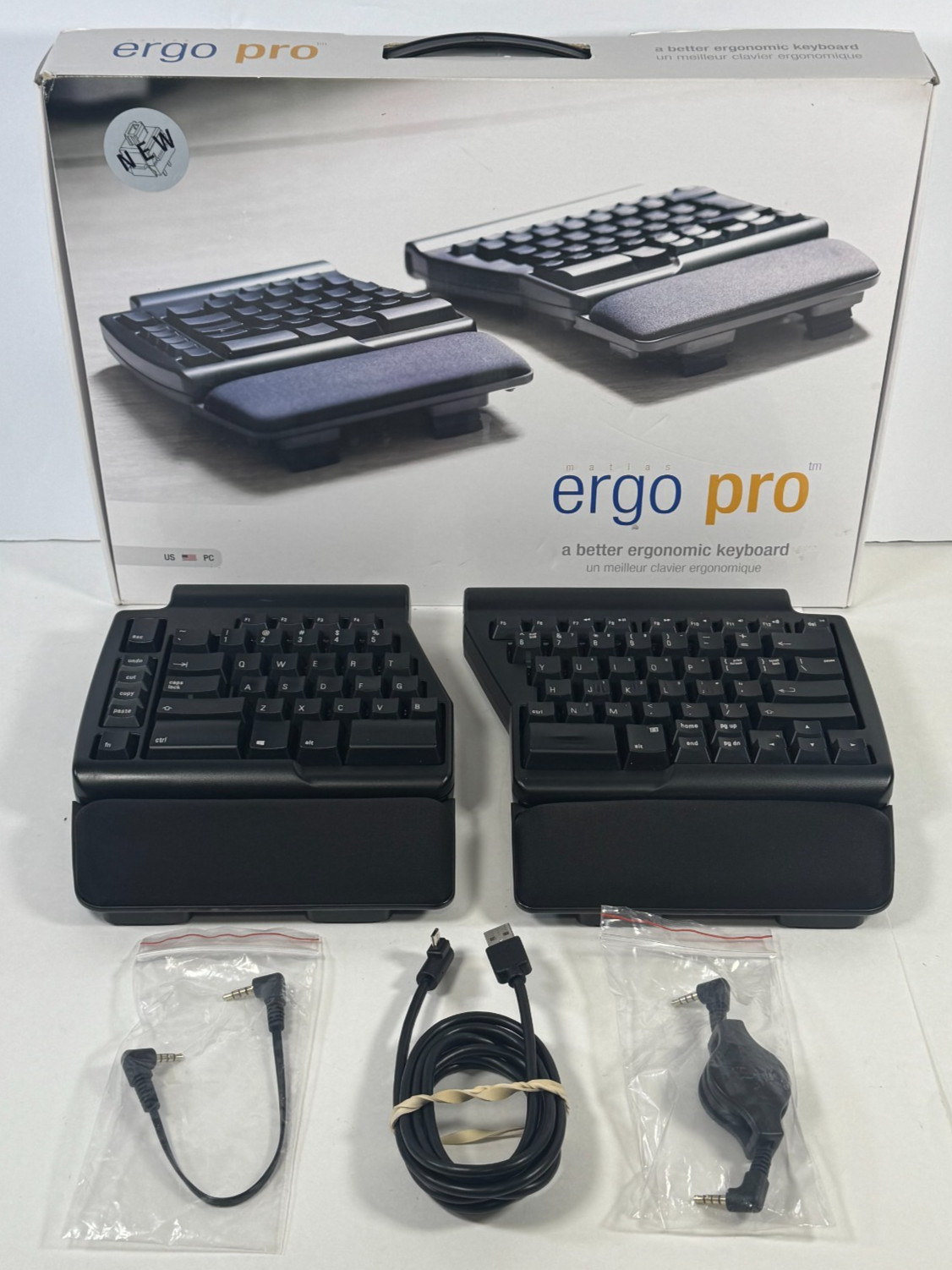 Matias Ergo Pro FK403QPC Split Ergonomic Mechanical Keyboard FOR PARTS/REPAIR