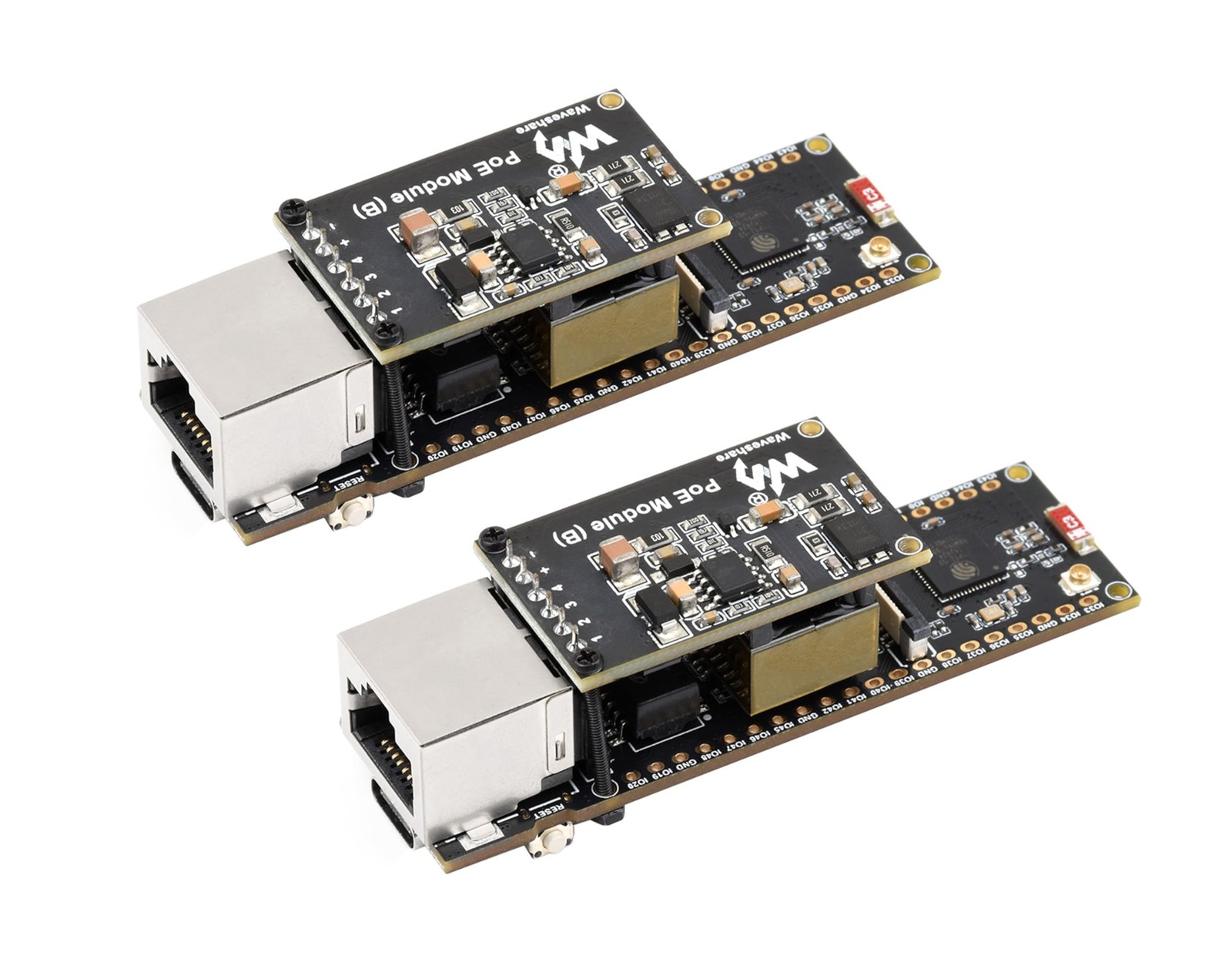 2 ESP32-S3 PoE Ethernet Development Cards, 10/100 Mbps ETH RJ45 Port