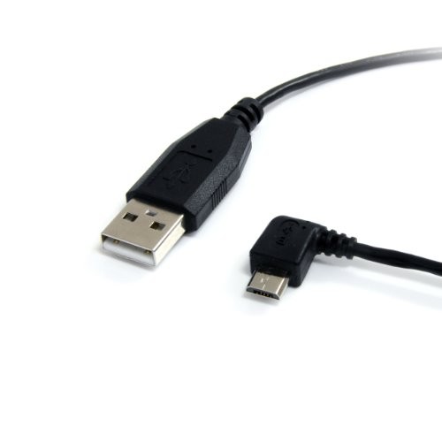 Startech UUSBHAUB6LA 6ft Micro USB A to Left Angle B Cable Black