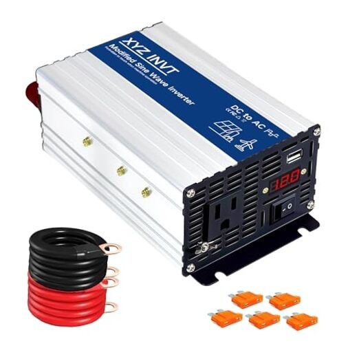 W Power InverterV DC to 110V0V AC, Peak Power 1600W with 2 AC Outlets 800 12