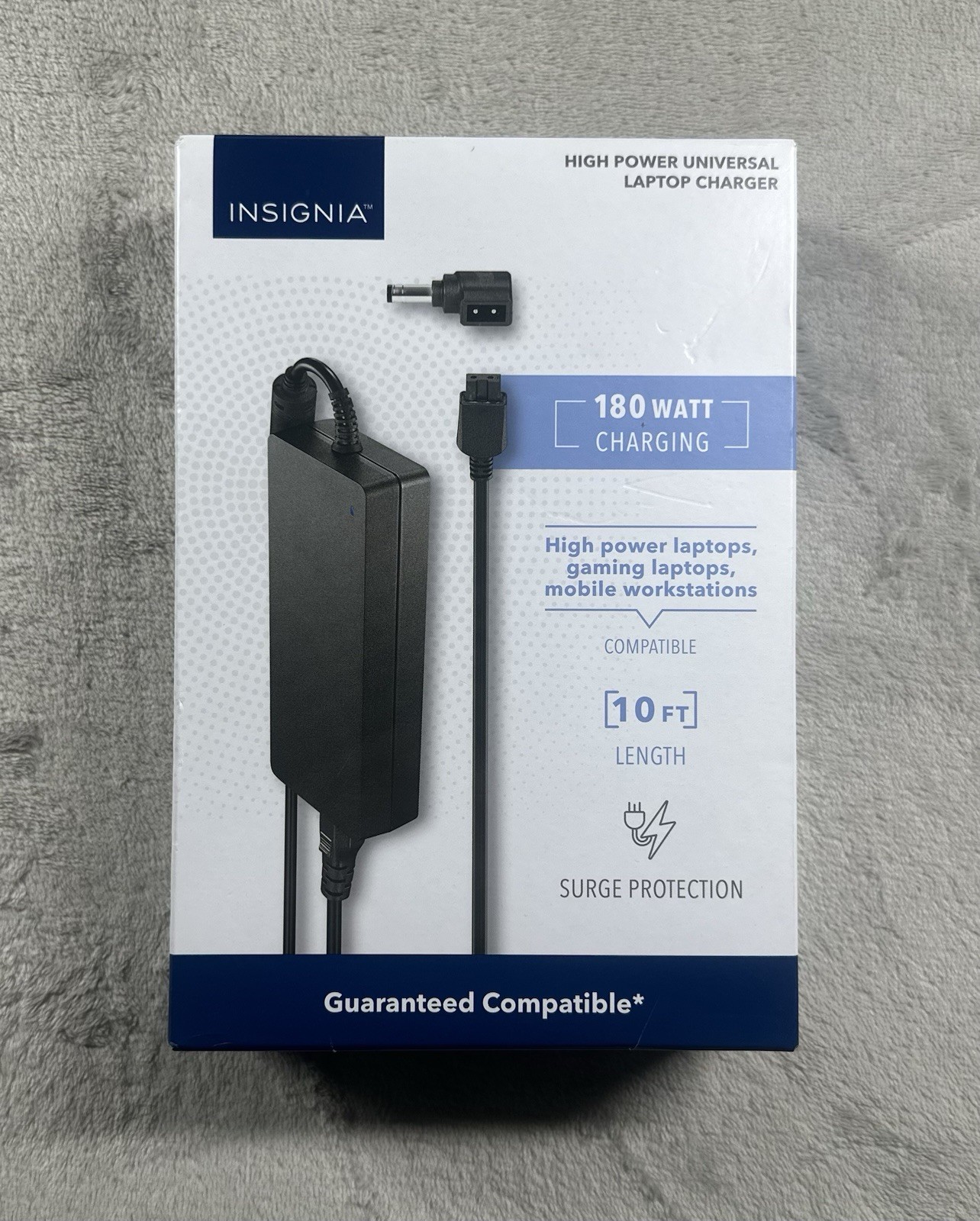 Insignia Universal Laptop Charger 180 Watt 10ft Length Surge Protection Open Box