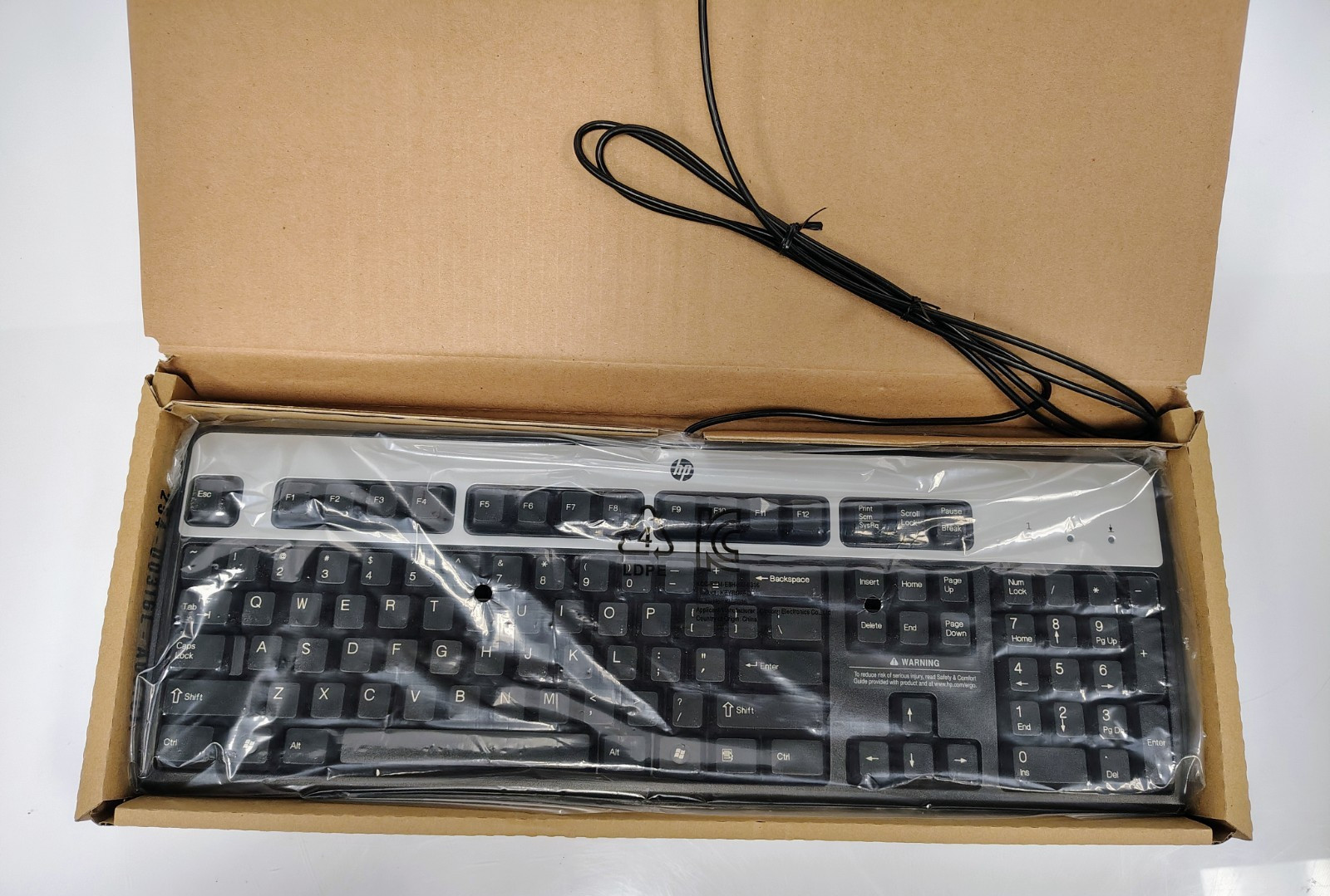 HP KU-0316 104-Key Wired USB Standard Desktop Keyboard 434821 - 002 - Silver