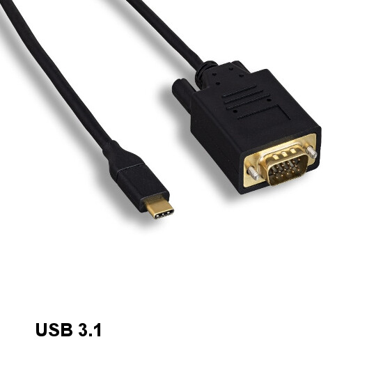 10x 3ft USB 3.1 Type C to VGA HD15 Cable 1920x1200 for PC Smartphone TV Laptop