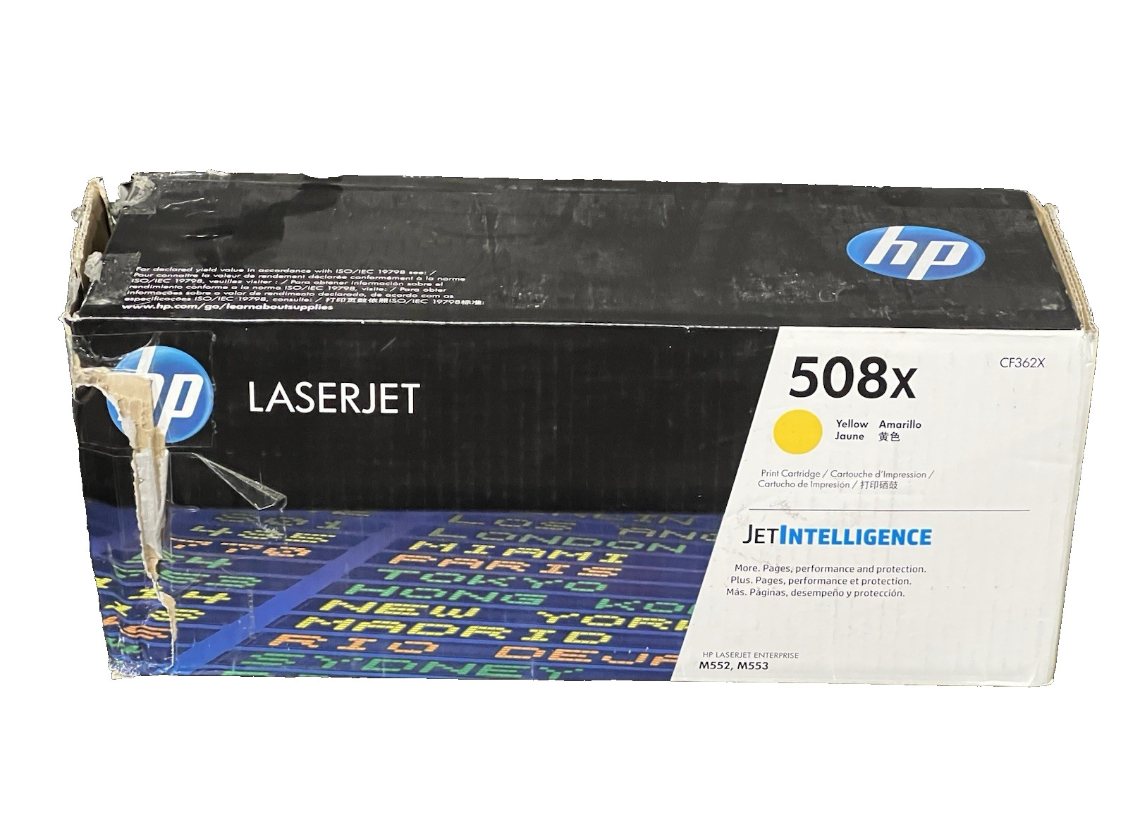 HP CF362X  Laserjet 508X  Yellow Toner Genuine-Damaged box