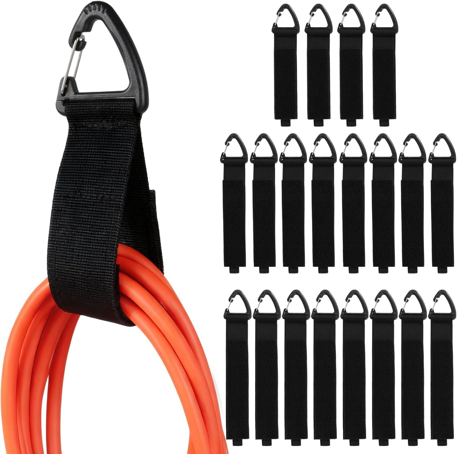 20-Pack Heavy Duty Storage Straps (4S/8M/8L), Extension Cord Organizer & Cabl...