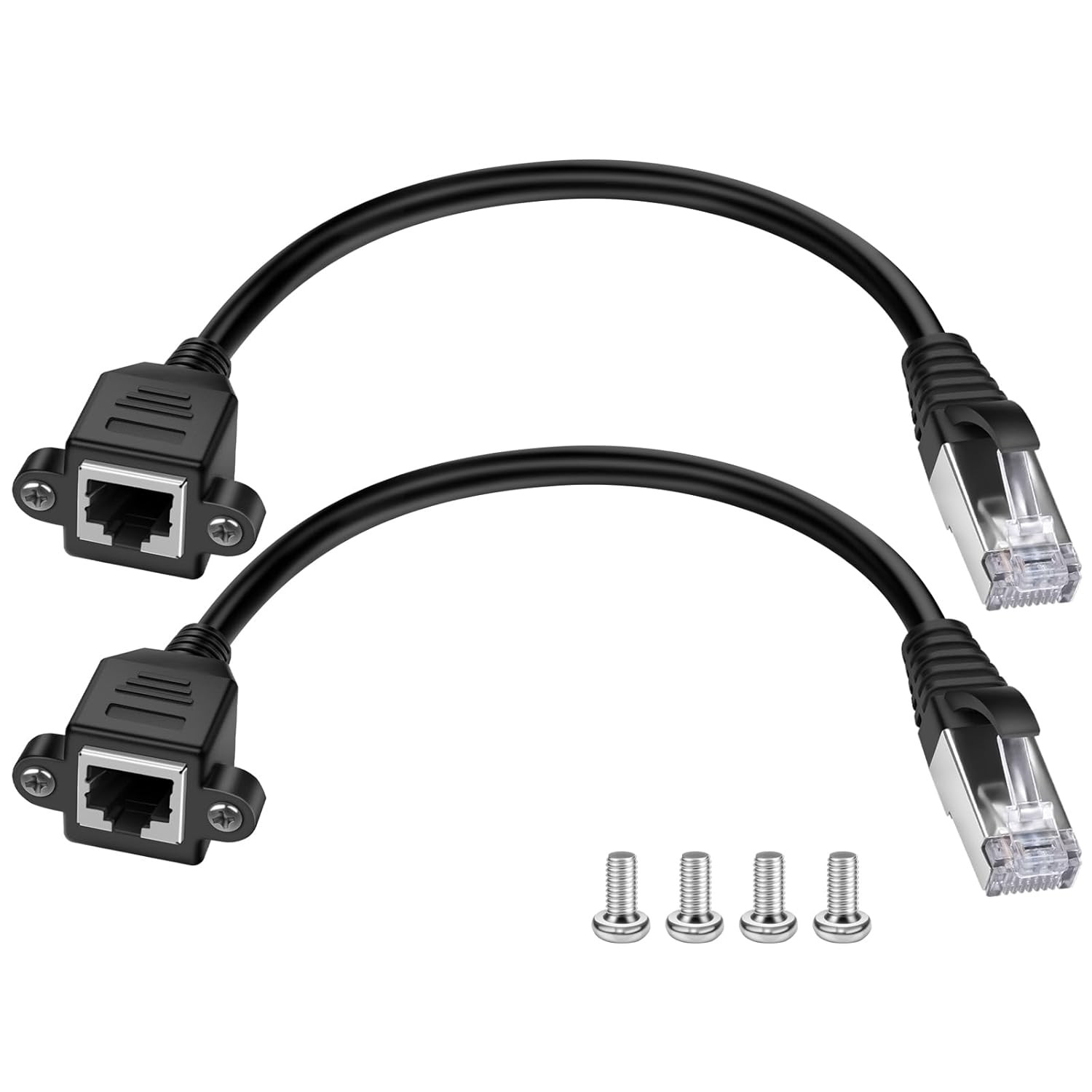 Ethernet Extender 2Pack RJ45 Male to Female Screw Panel Mount