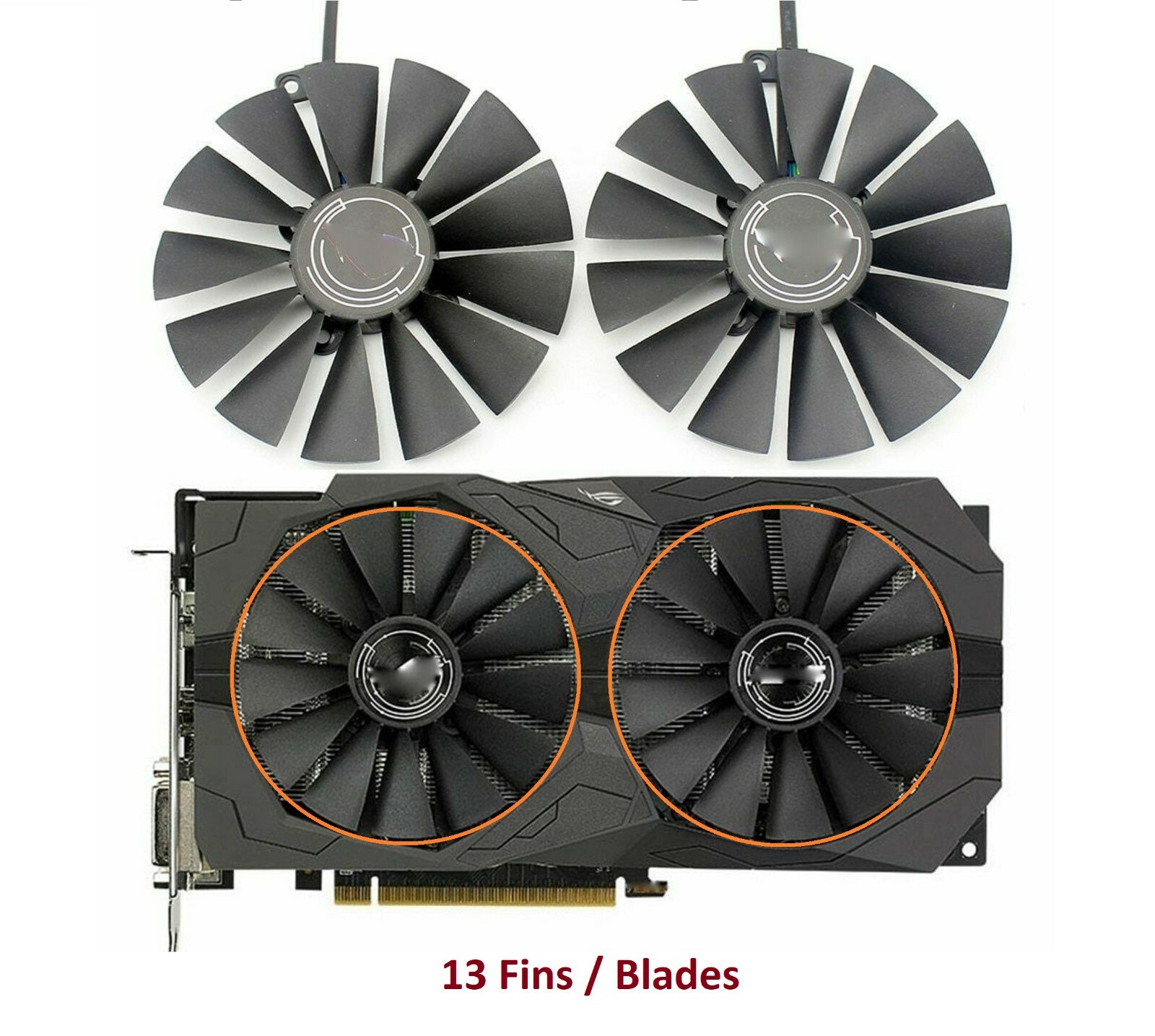 95mm Original ASUS ROG STRIX RX470 RX570 GTX1050Ti Dual Fan T129215SM 0.30A 