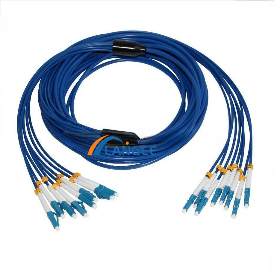 50M Indoor Armored LC-LC 8 Strand Single-Mode 9/125 Fiber Optical Patch Cord