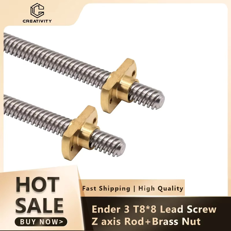 T8 Trapezoidal Lead Screw 8mm Z Axis Rod with Brass Nuts for Ender-3 CR-10