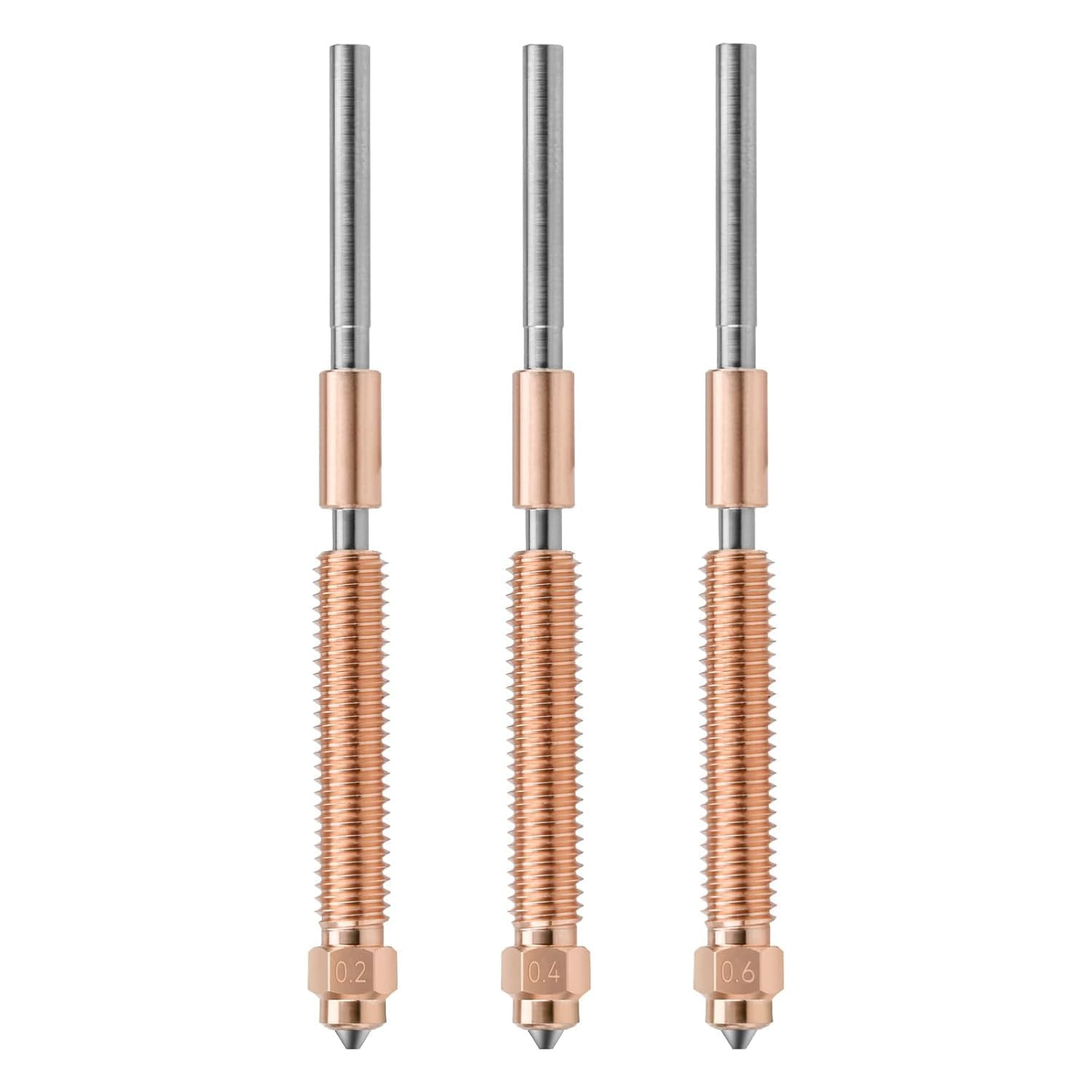 K2 plus Nozzle 0.2+0.4+0.6Mm 3Pcs K2 plus Combo  Unicorn Nozzles Quick Swap Hard