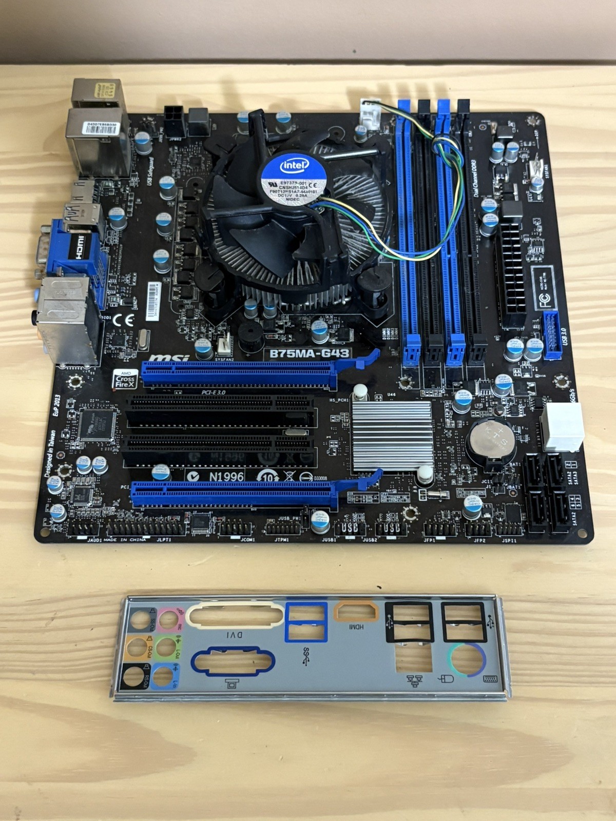 For MSI B75MA-G43 Motherboard LGA1155 DDR3 ATX Mainboard W/heatsink and IO plate