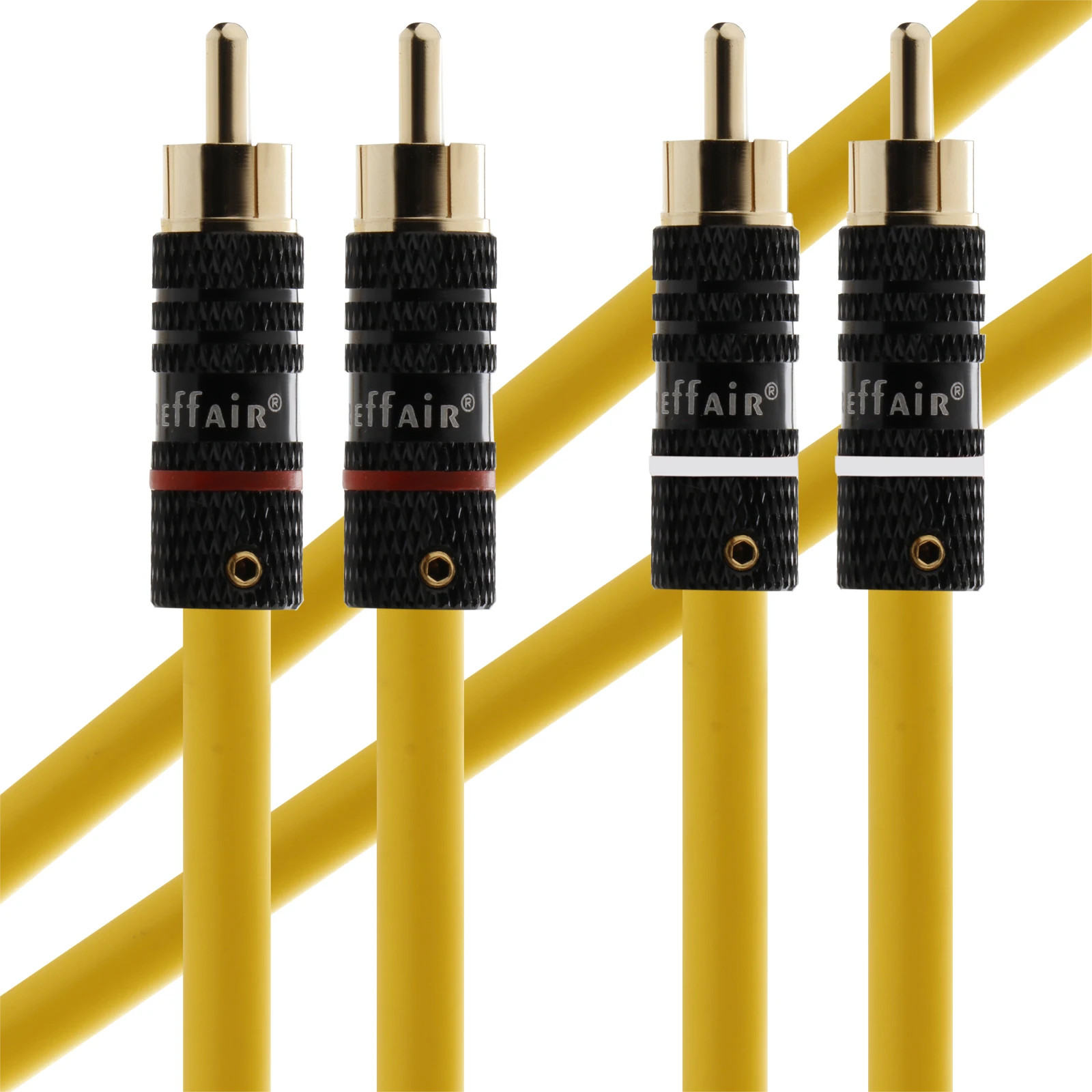 Pair HiFi Silver Plated Audio RCA Cables Extend Signal Wire Interconnect Plugs