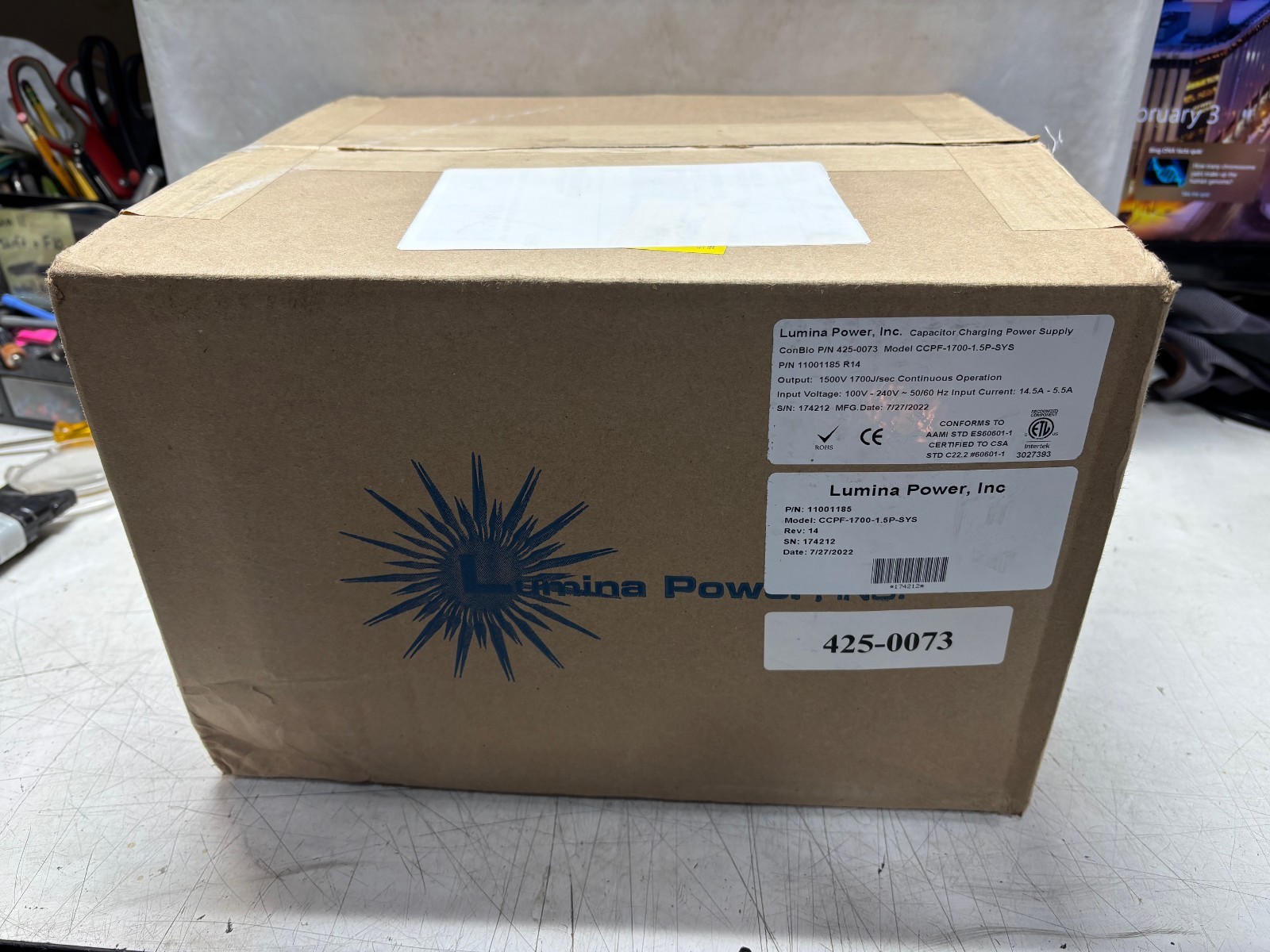 New Lumina Power Capacitor Charging Power Supply CCPF-1700-1.5P-SYS