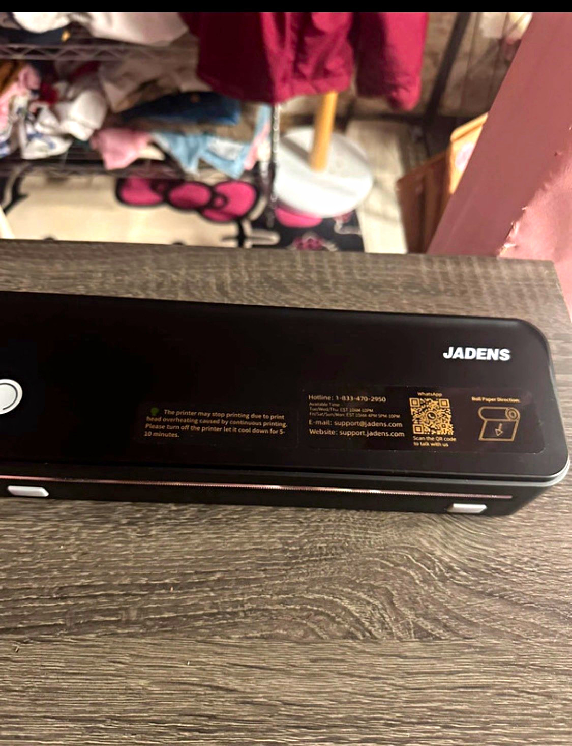JADENS Portable Thermal Mobile Printer, Black & White Output