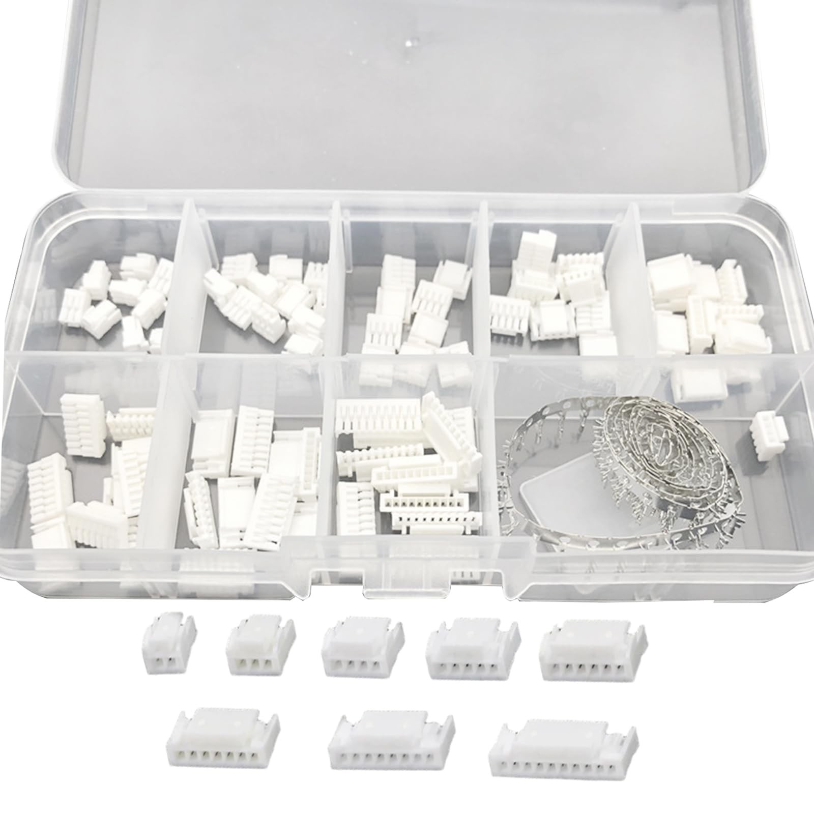 JST GH 1.25mm Connector Kit, 2/3/4/5/6/7/8/10 Pin 80 PCS Male Housing WHITE