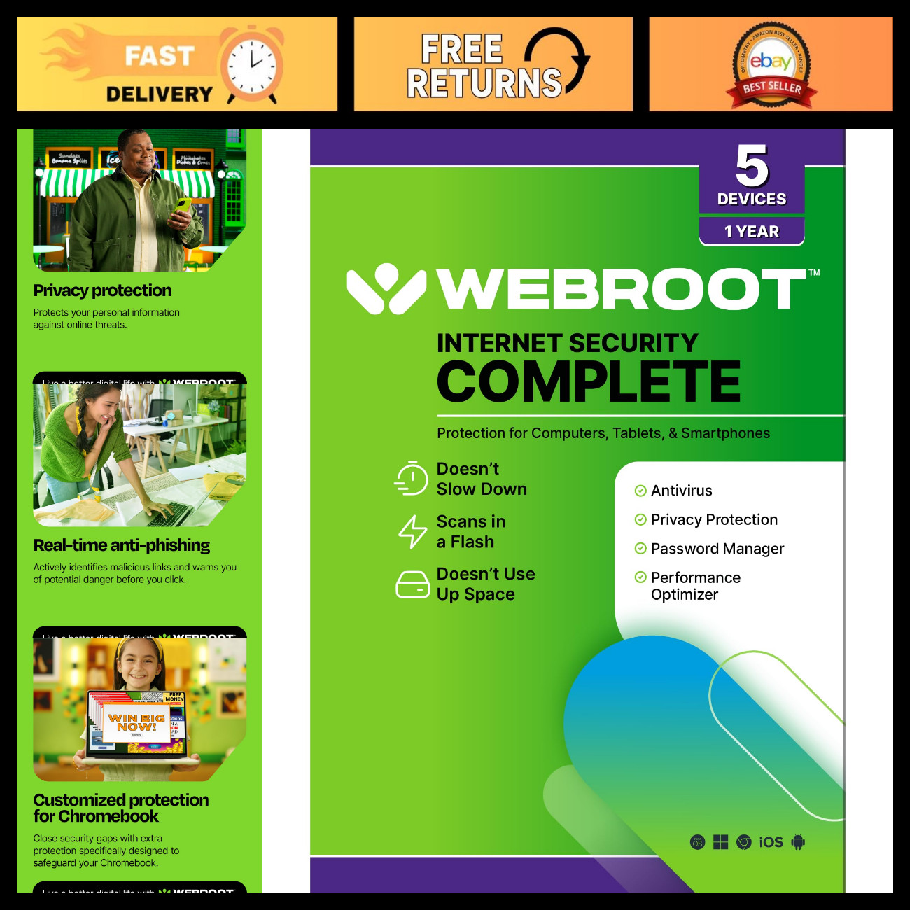 Internet Security Complete Antivirus Software 2026 | 5 Devices | 1 Year Keycard