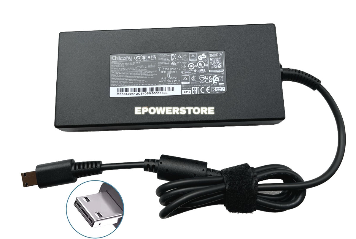 Chicony 20V 12A 240W AC Adapter Charger For MSI Stealth 17 Studio A13VH-014 PSU