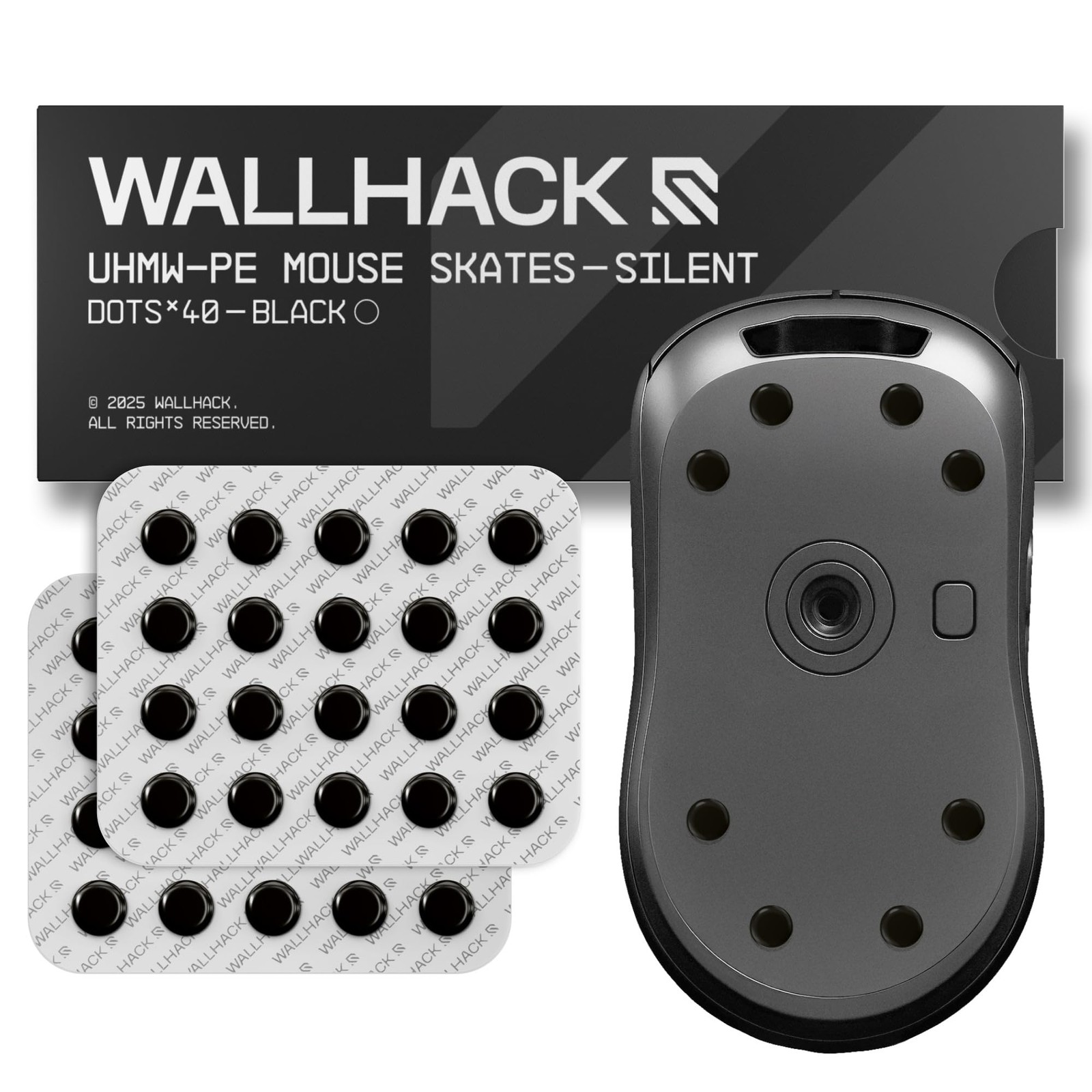 WALLHACK Mouse Skates Silent UHMW-PE Dot Universal Gaming Mouse Speed Control