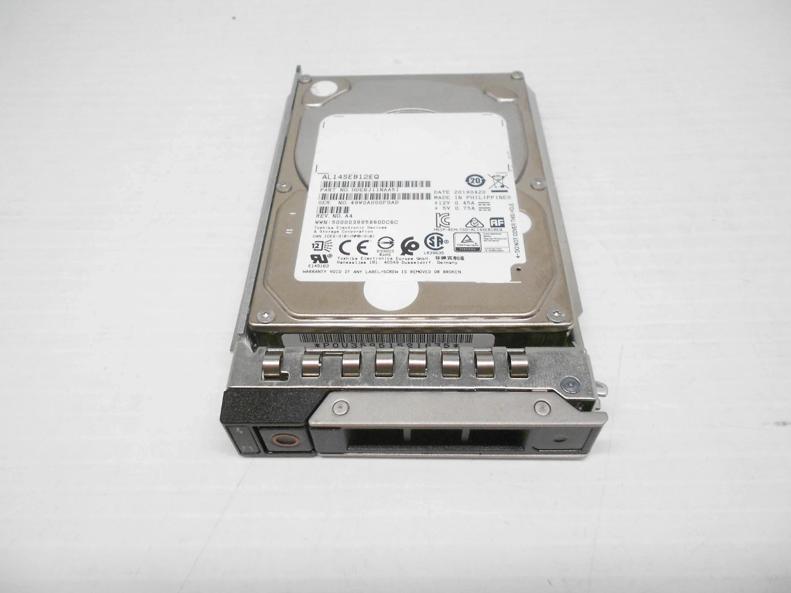 Dell 1.2TB 10K SAS 2.5" 12G Server Hard Drive R440 R540 R640 R740 R740XD R940