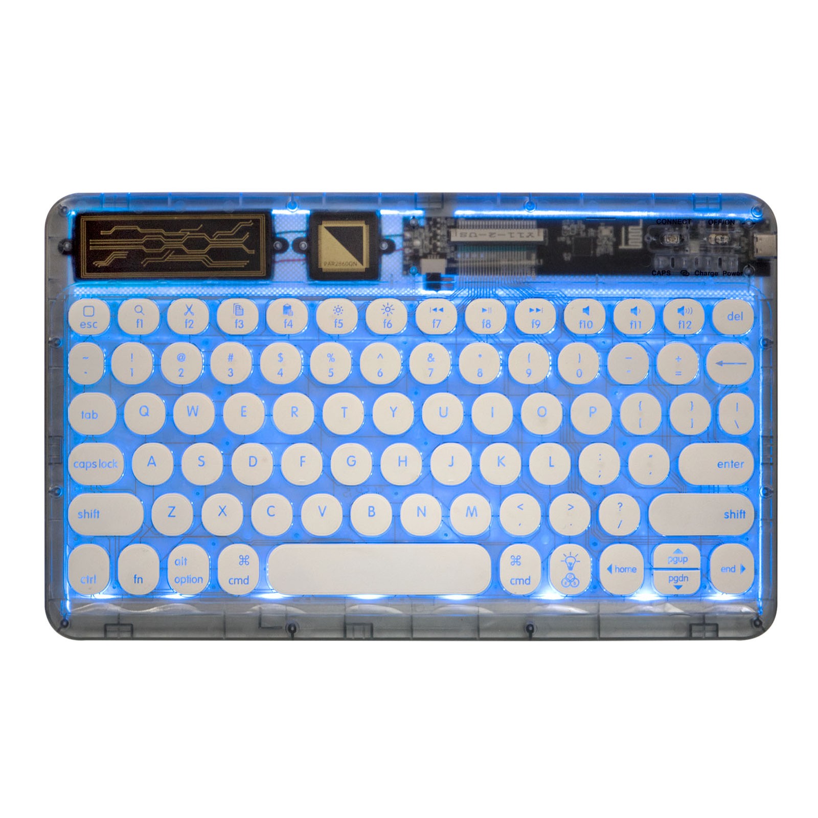 Retro Bluetooth Keyboard Ultra Slim RGB Light Retro Wireless Mini Keyboard LGZU