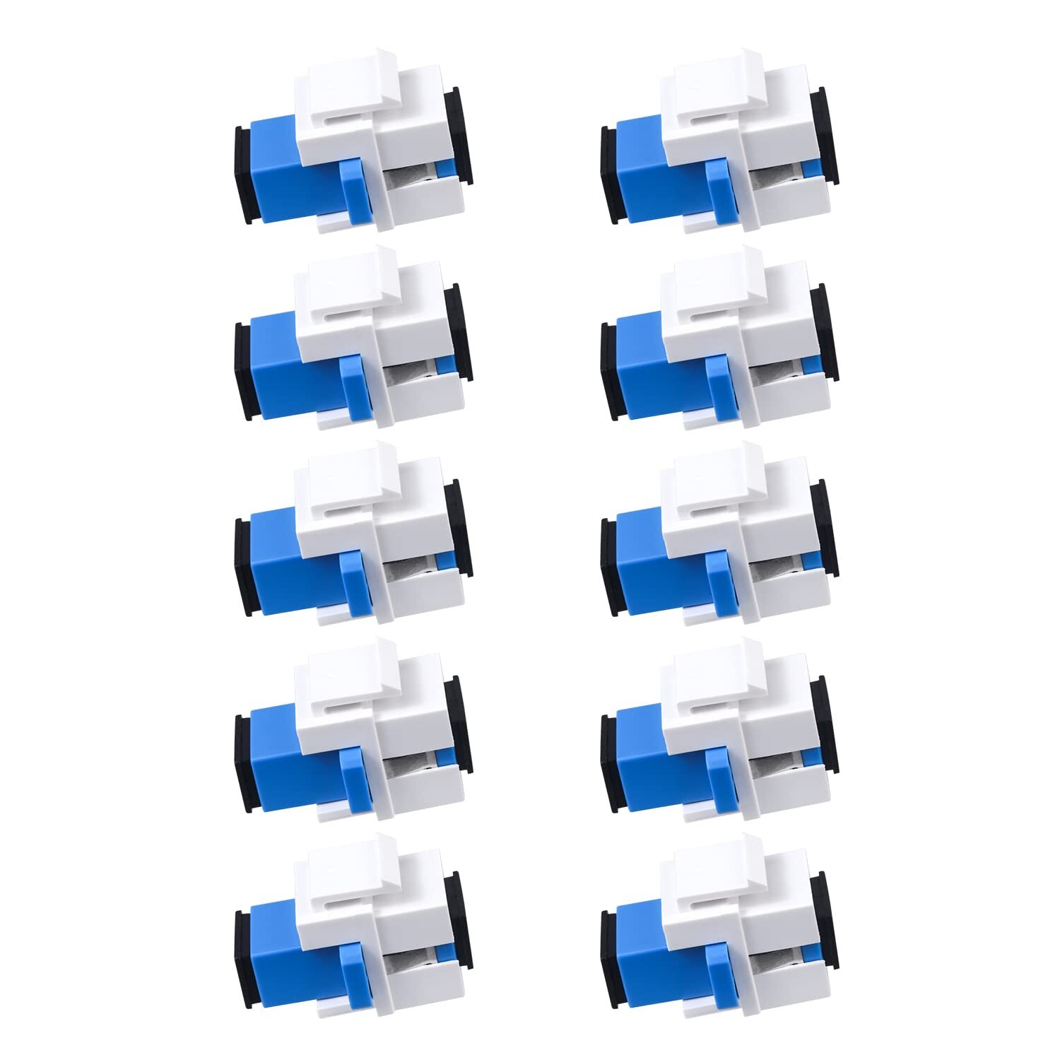 - 10 pcs Fiber Optic Coupler SC Keystone Jack Coupler SC Simplex Singlemode U...