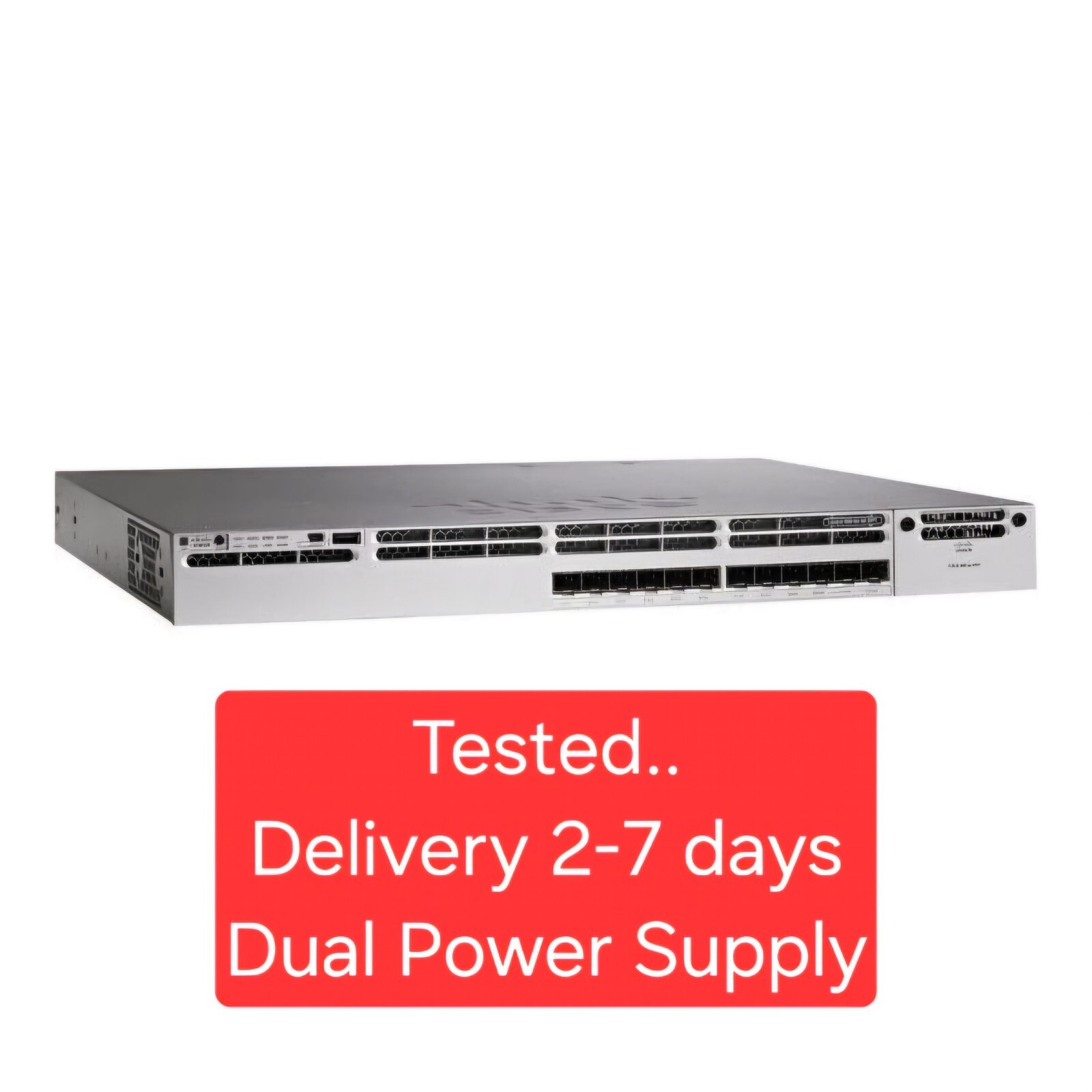 Cisco WS-C3850-12XS-S 12 Port GE SFP+ IP Base Switch DUAL Power Supply. TESTED