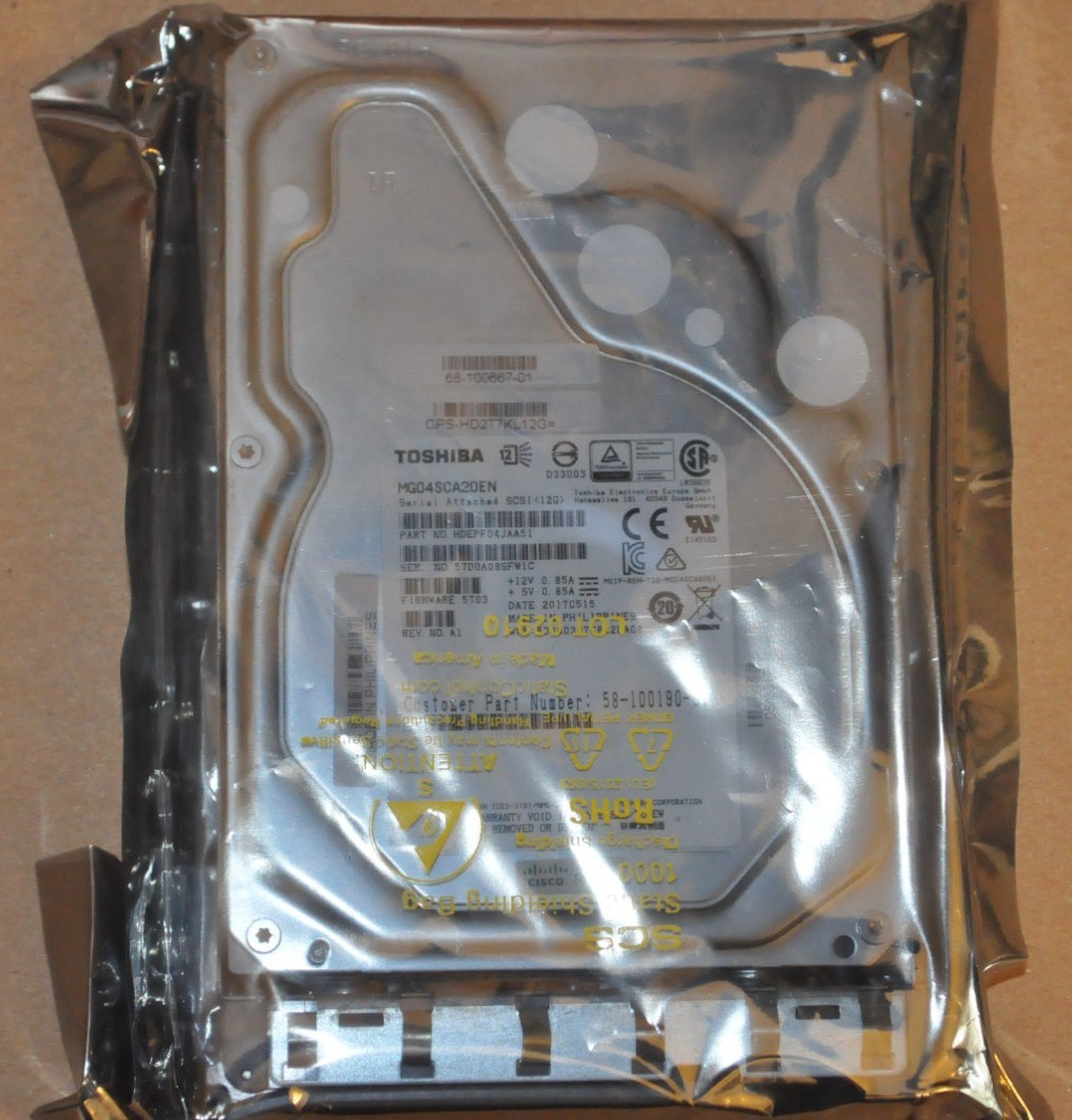 UCS-HD2T7KL12G Cisco 2 TB 12G SAS 7.2K RPM LFF HDD Toshiba 3.5"