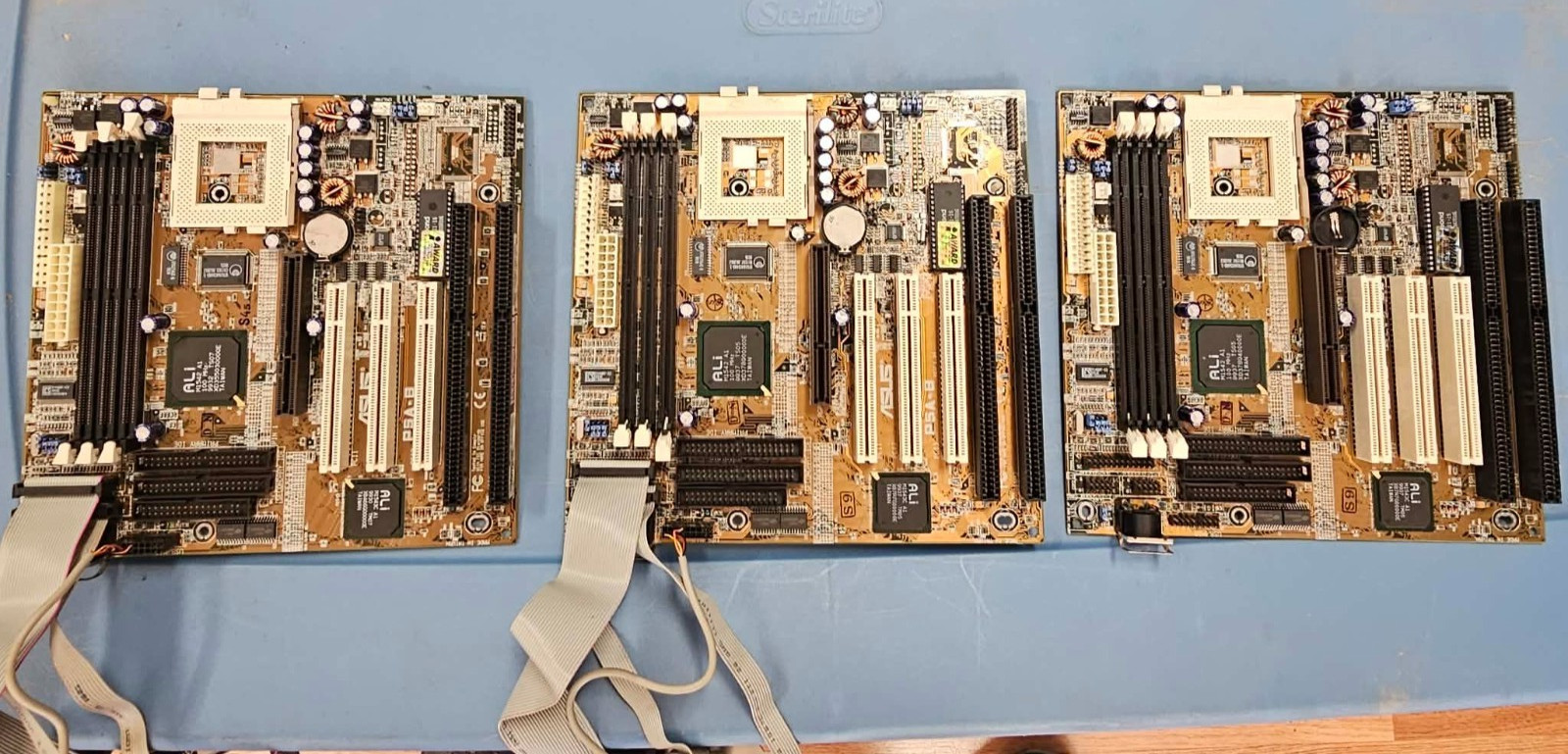 3x Rare Retro Gaming ASUS P5A-B Super Socket 7 AT Motherboards PCI ISA AGP +