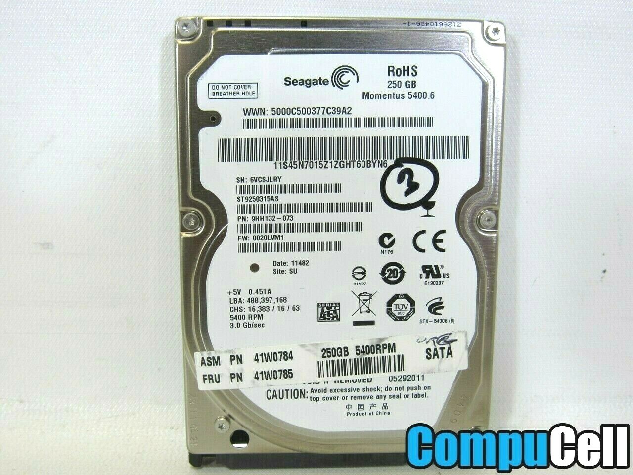 Seagate Momentus 250GB 5600RPM 2.5" Laptop Hard Drive HD HDD ST9250315AS *WORKS*