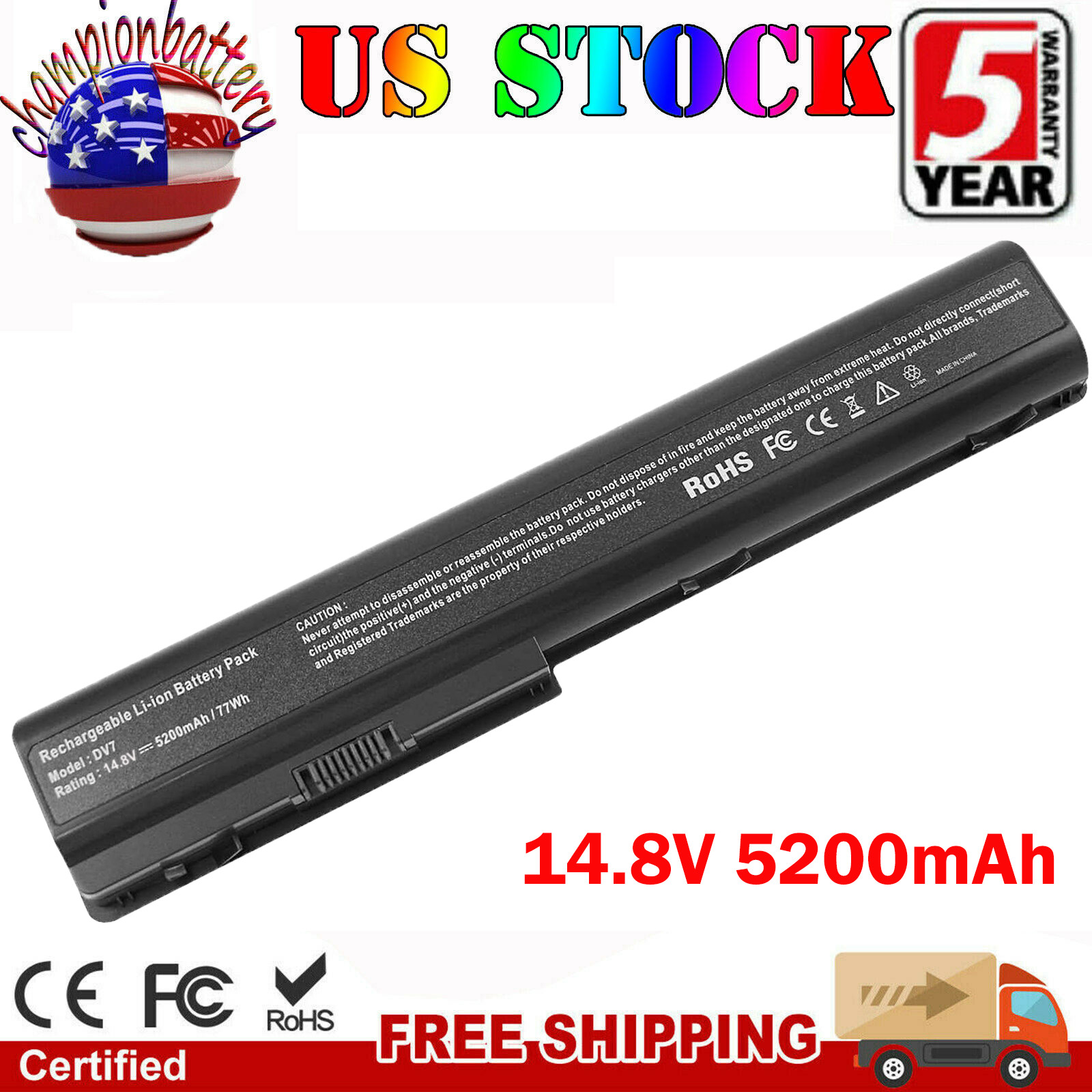 For HP Pavilion dv7-1270ca dv7-1010ef dv7-1133cl DV7-1285DX dv7-1279wm Battery