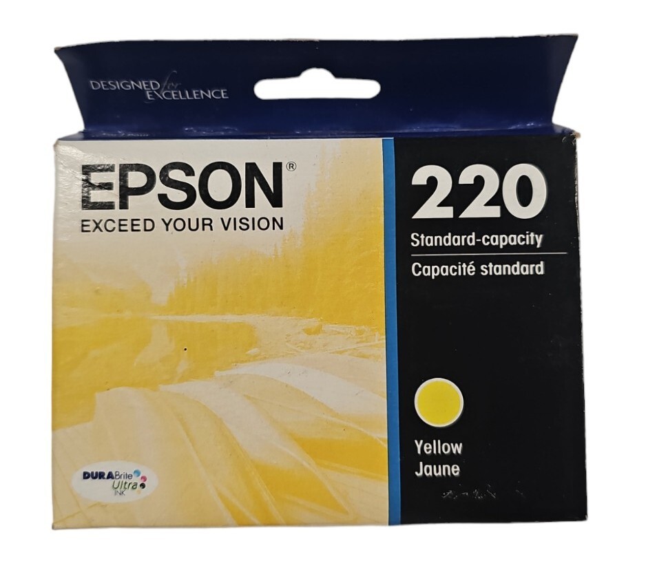 Genuine Epson T220 Yellow Standard Yield Ink Cartridge (T220420-S) - 07/2022
