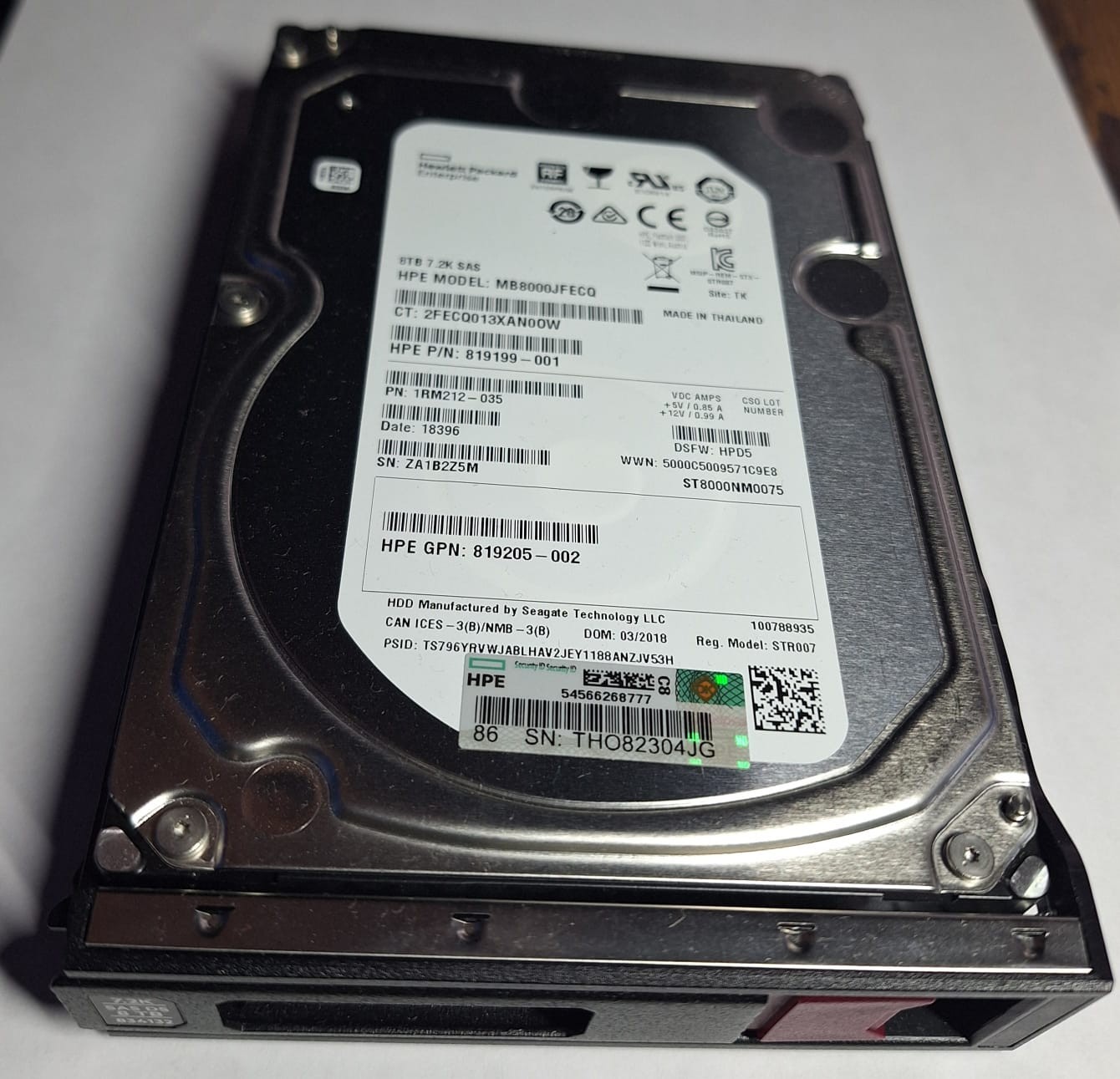 HPE 8TB SAS 12G Midline7200rpm SAS 12gbps 3.5” Internal Hard Drive (819199-001)