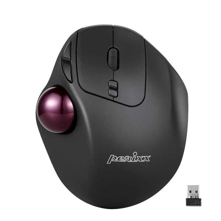 Perixx Peirmice-717 Wireless Ergonomic Vertical Trackball Mouse - Black (11568)