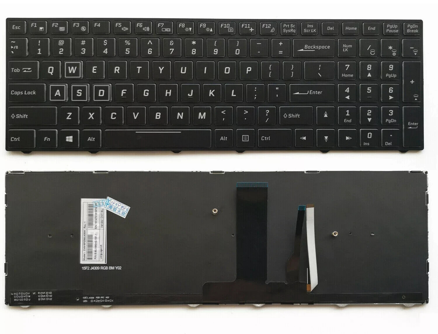 Keyboard Colorful Backlit For Clevo N850  N857HJ1 N870HJ1 N850HP6 N870HP6 US