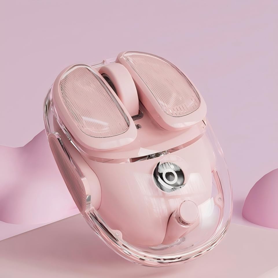 SEUNKWANG EWEADN Q9 Wireless Clear Mouse Dual Mode Bluetooth & 2.4G USB Pink