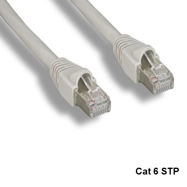 Kentek Gray 10ft Cat6 STP Cable 24AWG 550MHz RJ45 100% Pure Copper Wire Shielded