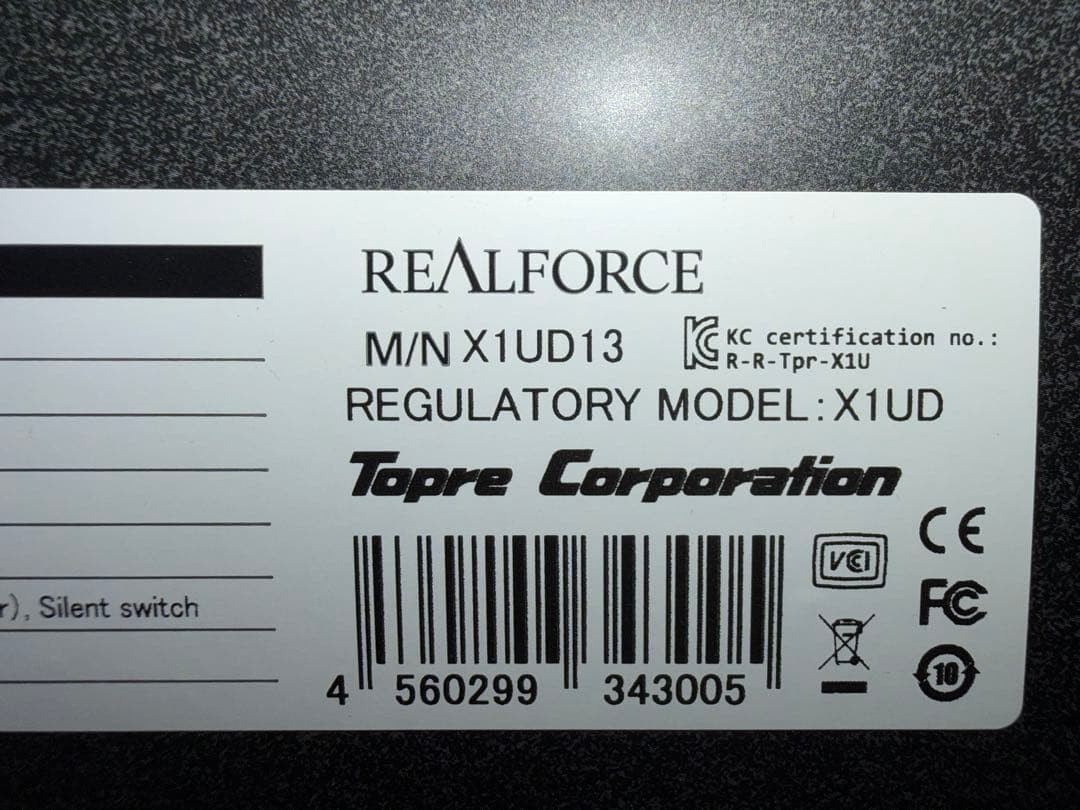 Topre REALFORCE GX1 X1UD13 TKL Mechanical Keyboard 30g US Layout Black