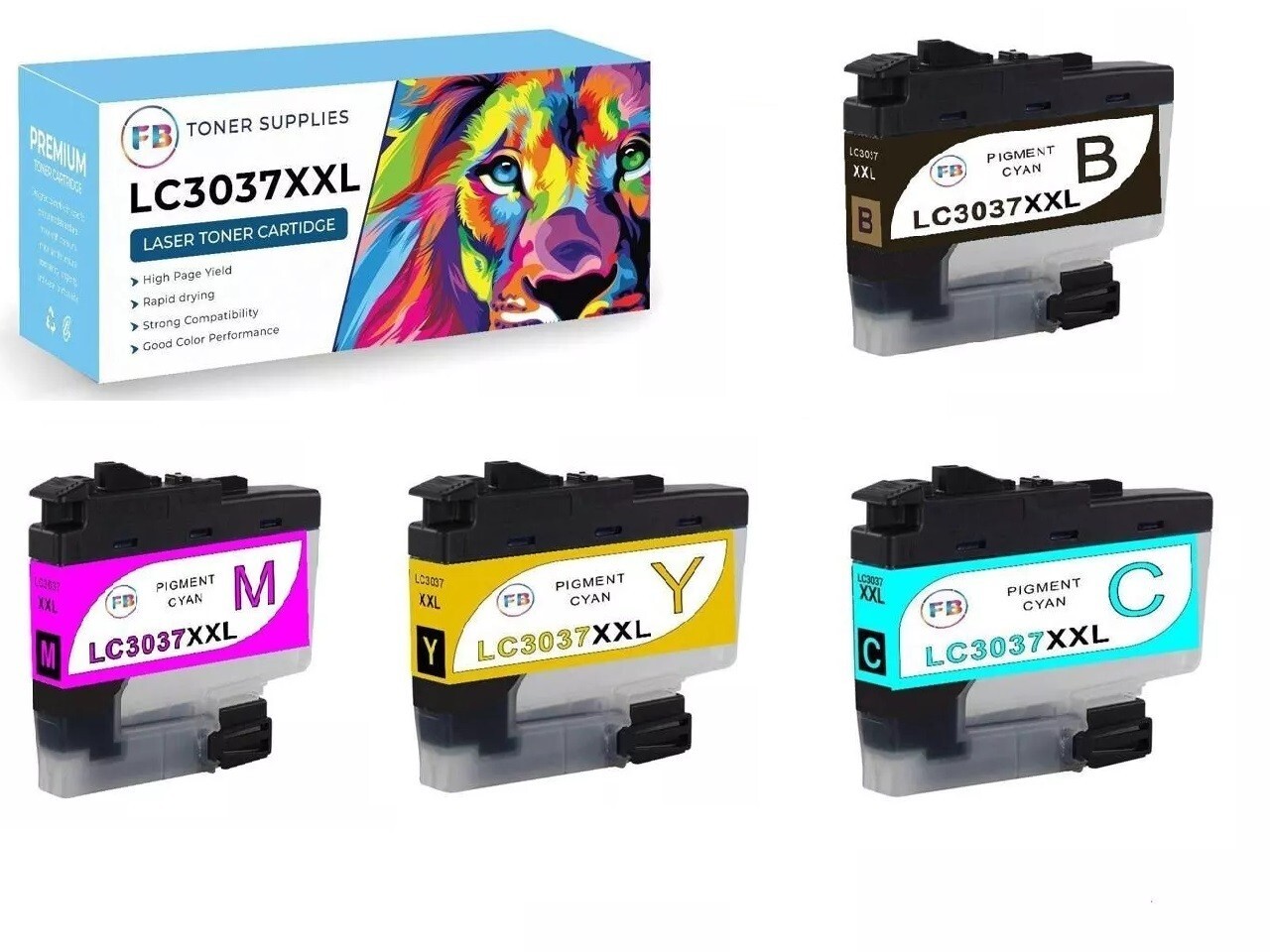 4 PACK LC3037 XXL Ink Cartridge For Brother MFC-J5845DW MFC-J5945DW MFC-J6545DW