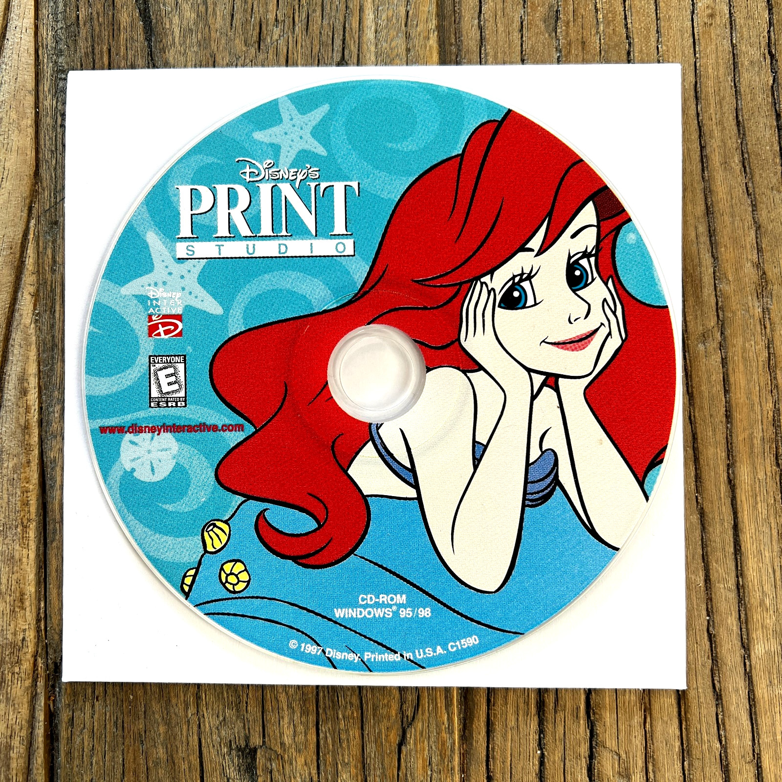 Disney's Print Studio CD ROM 1997 Windows 95 98 Little Mermaid Ariel