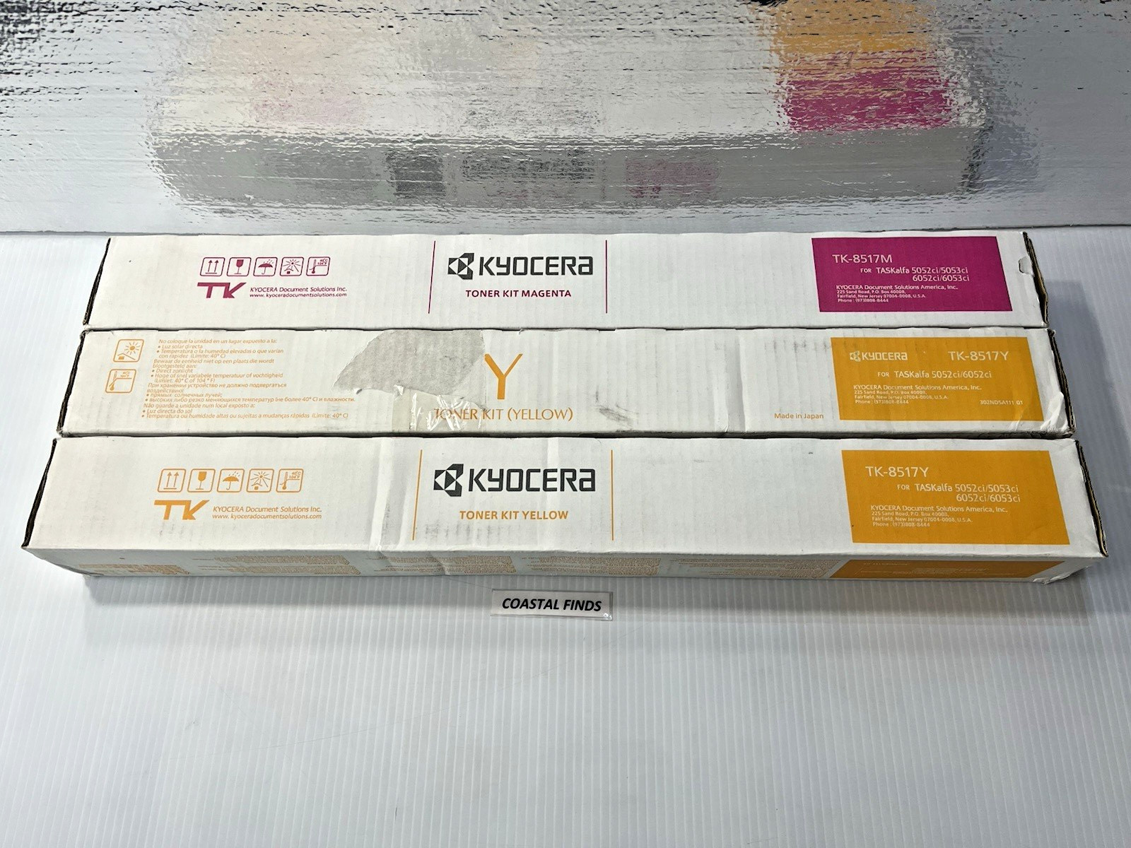 Kyocera TK-8517 Magenta Yellow Lot (3) OEM NEW Sealed TK-8517M TK-8517Y 5052ci
